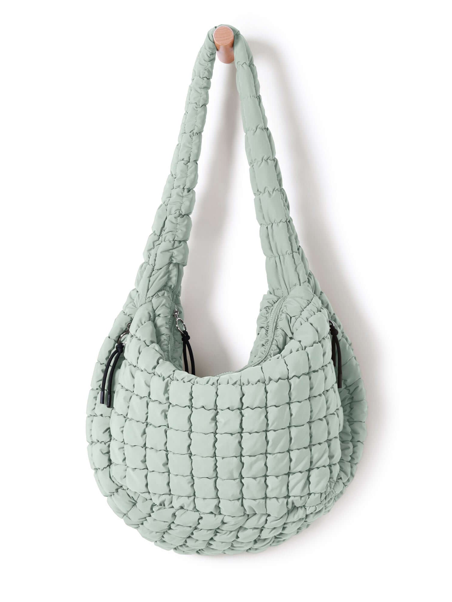 22L Quilted Carryall Crossbody Padding Bag Light Green - ododos