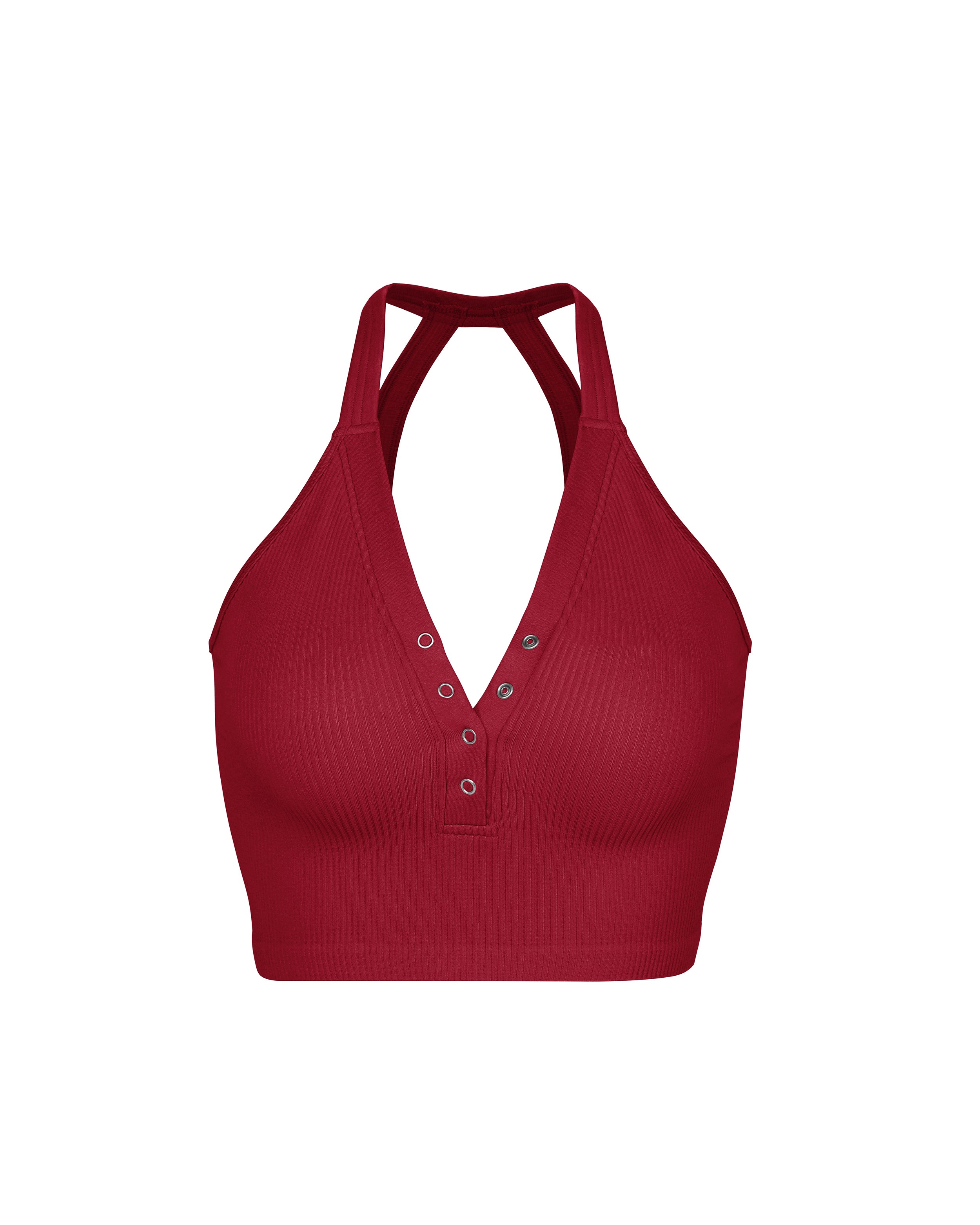 2-Pack Seamless Henley Crop Tops - ododos