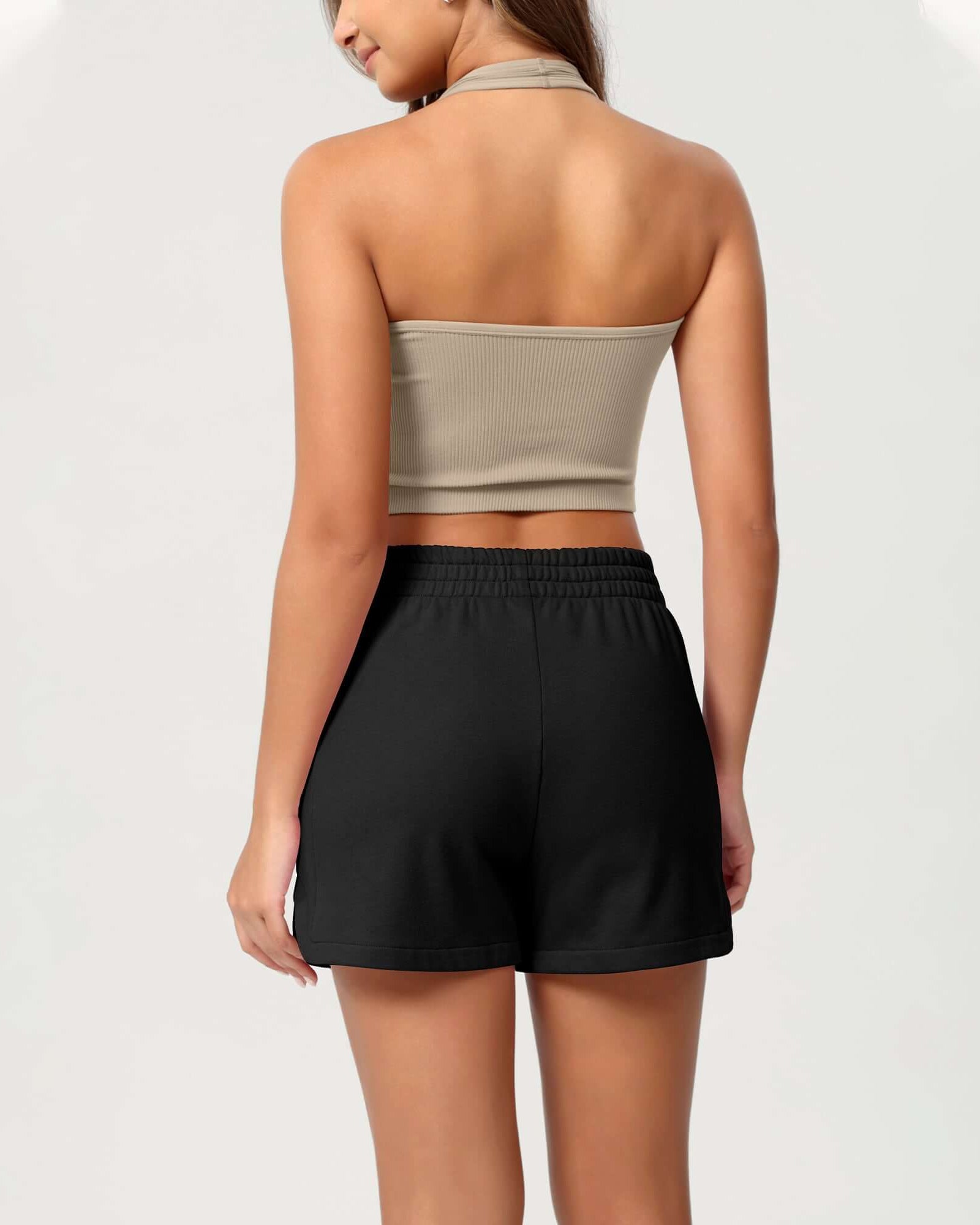 Cotton Curved Hem Sweat Shorts - ododos