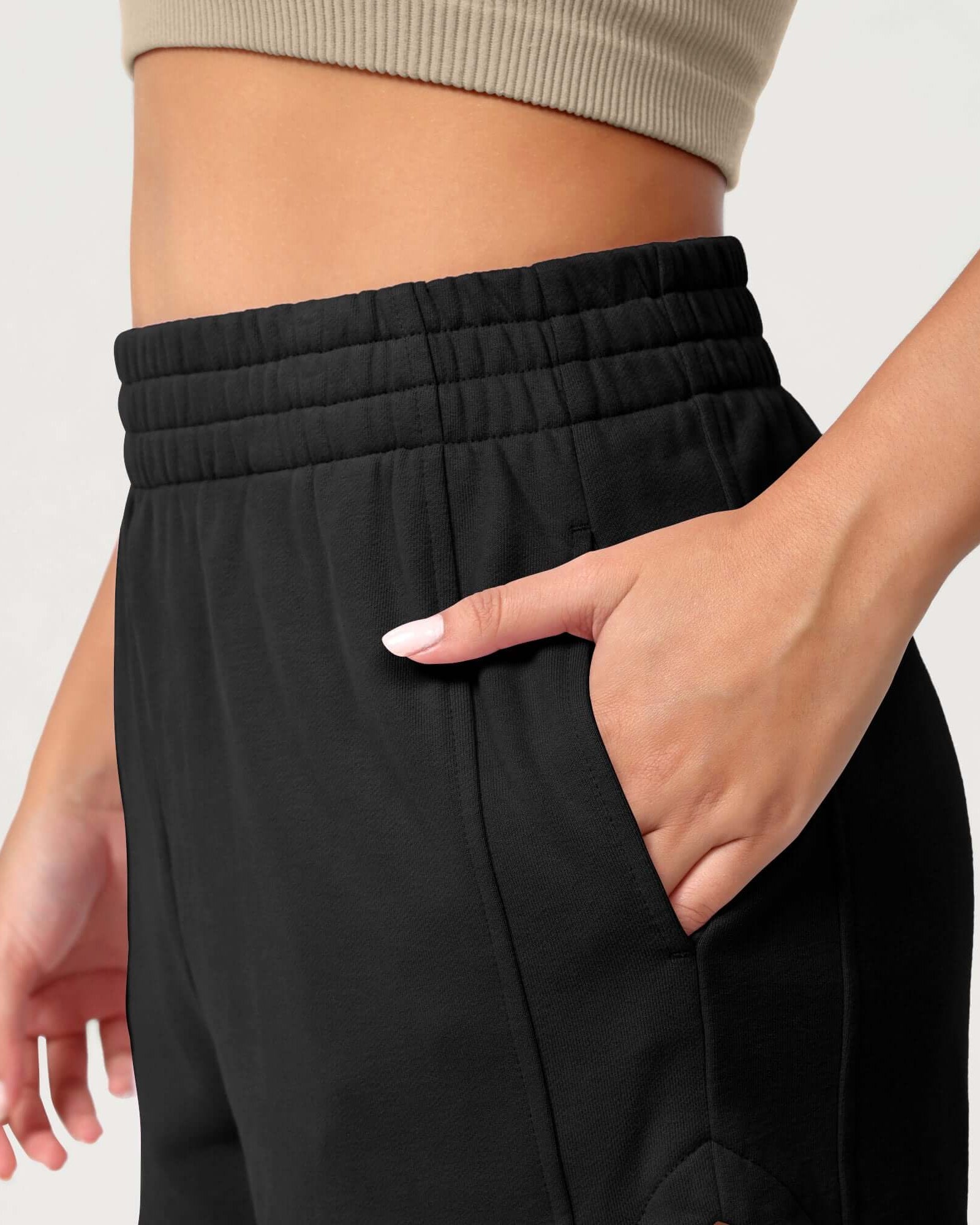 Cotton Curved Hem Sweat Shorts - ododos