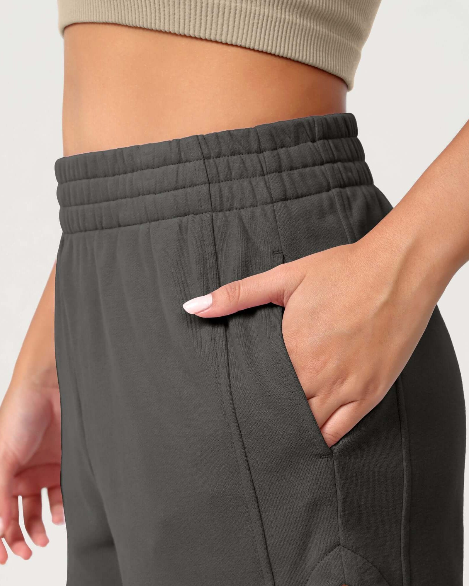 Cotton Curved Hem Sweat Shorts - ododos