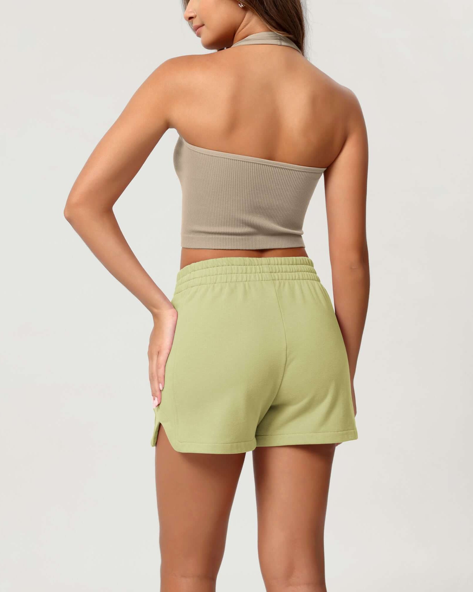 Cotton Curved Hem Sweat Shorts - ododos