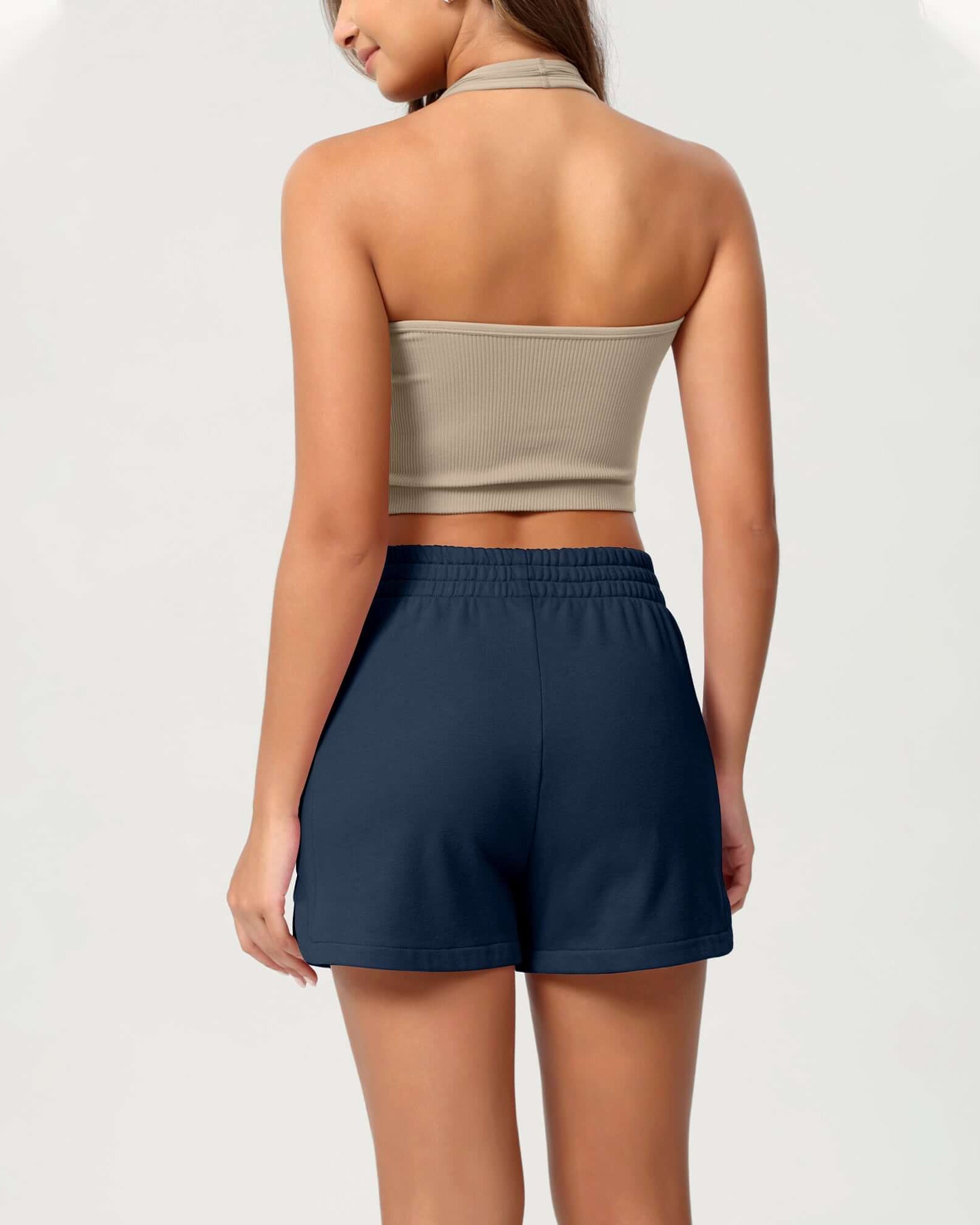 Cotton Curved Hem Sweat Shorts - ododos