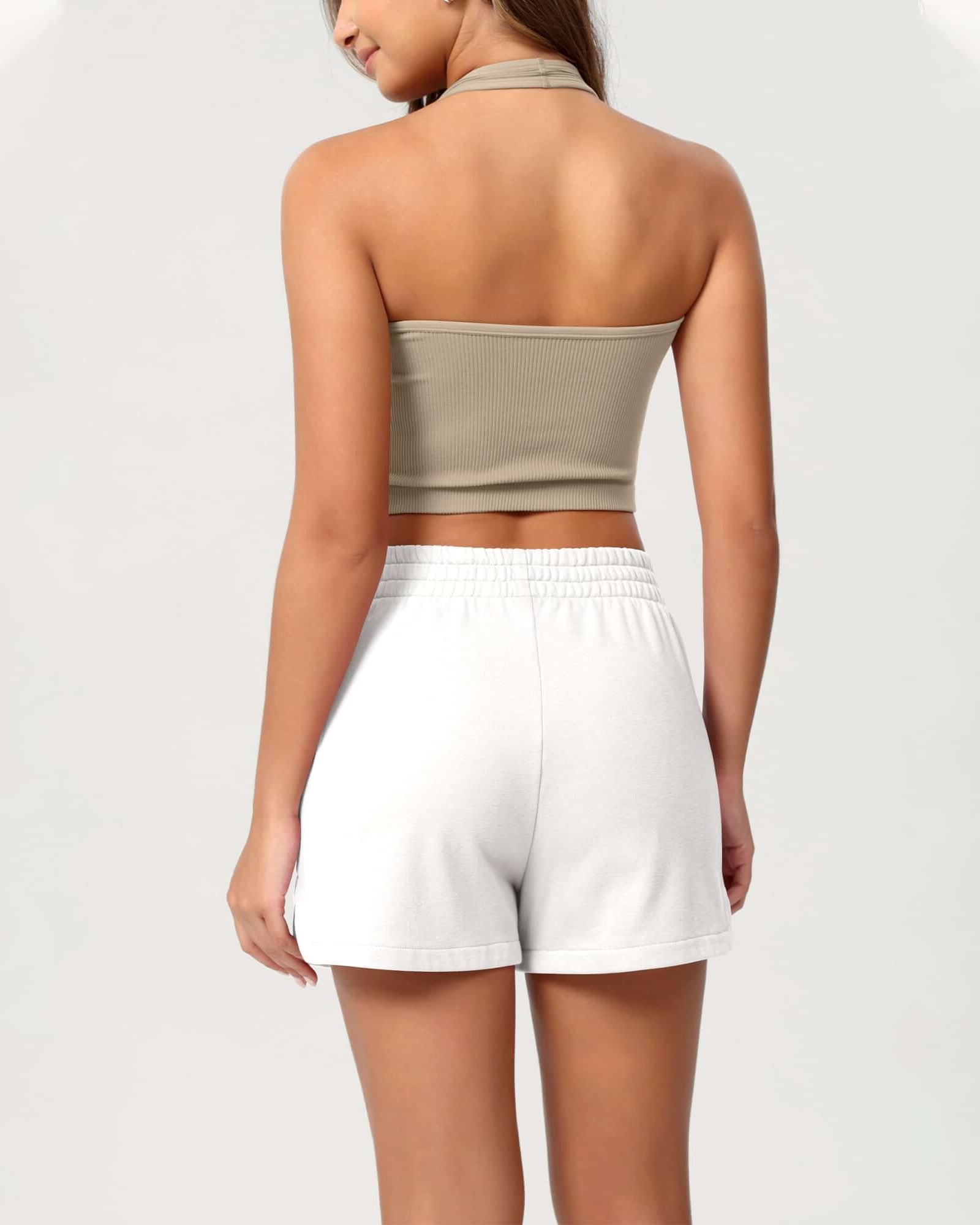 Cotton Curved Hem Sweat Shorts - ododos