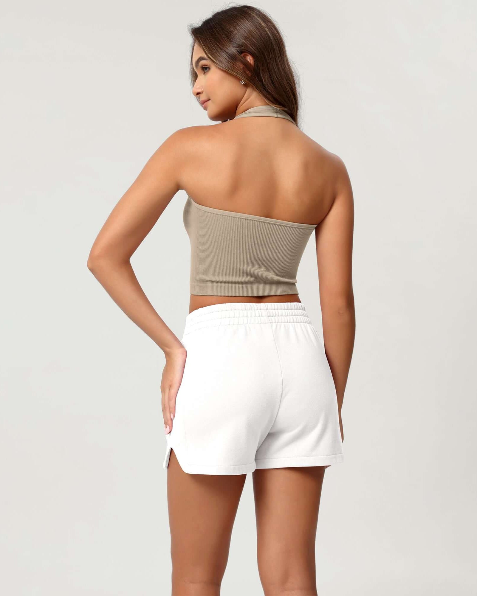 Cotton Curved Hem Sweat Shorts - ododos