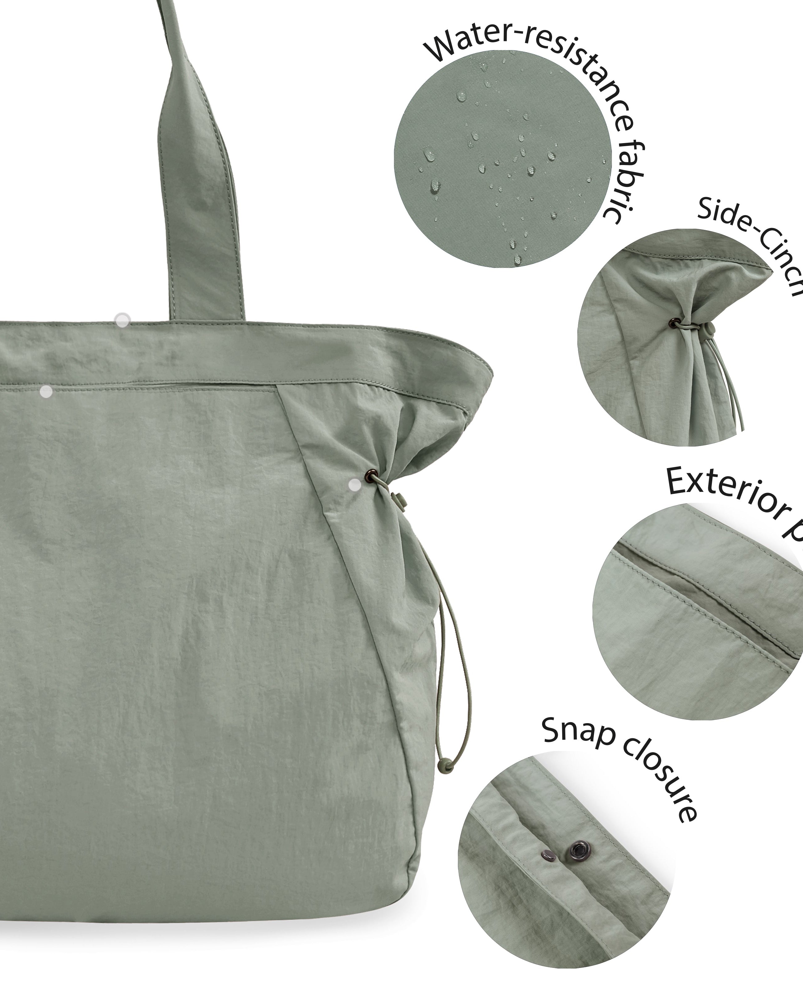 18L Side-Cinch Shopper Tote Bags - ododos