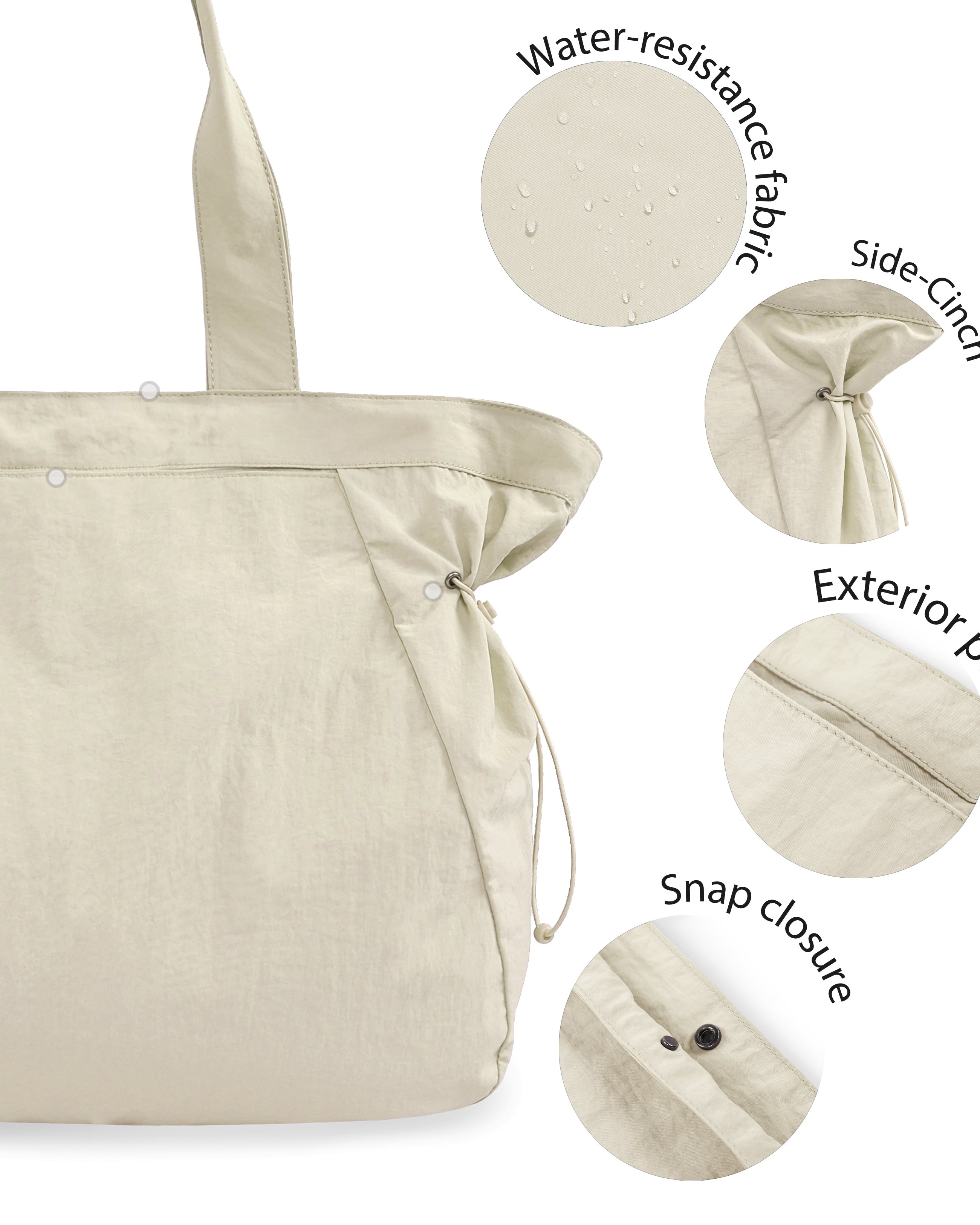 18L Side-Cinch Shopper Tote Bags - ododos