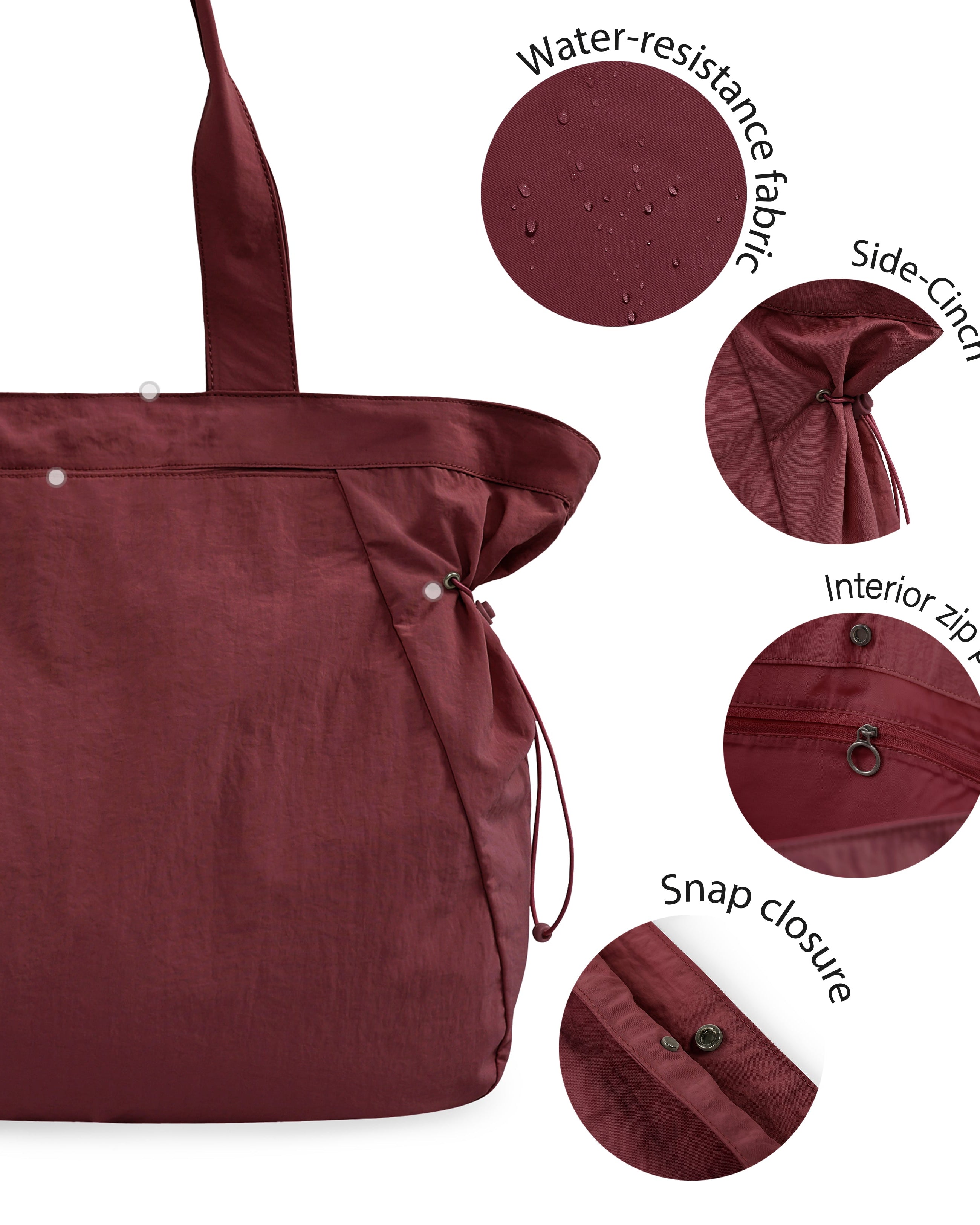 18L Side-Cinch Shopper Tote Bags - ododos