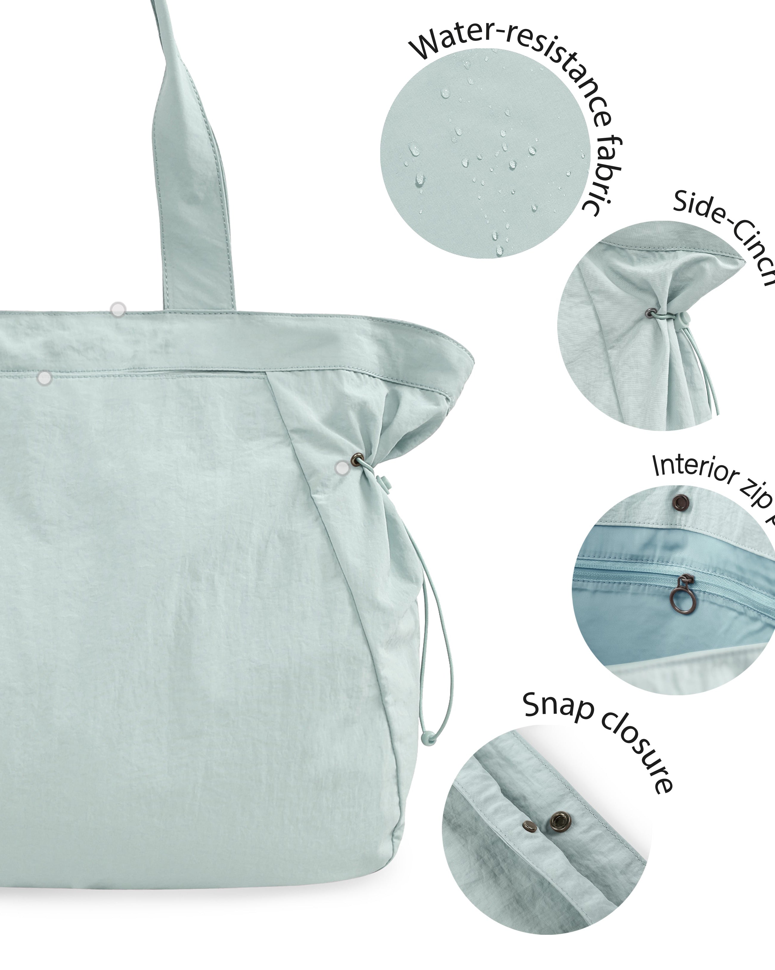 18L Side-Cinch Shopper Tote Bags - ododos