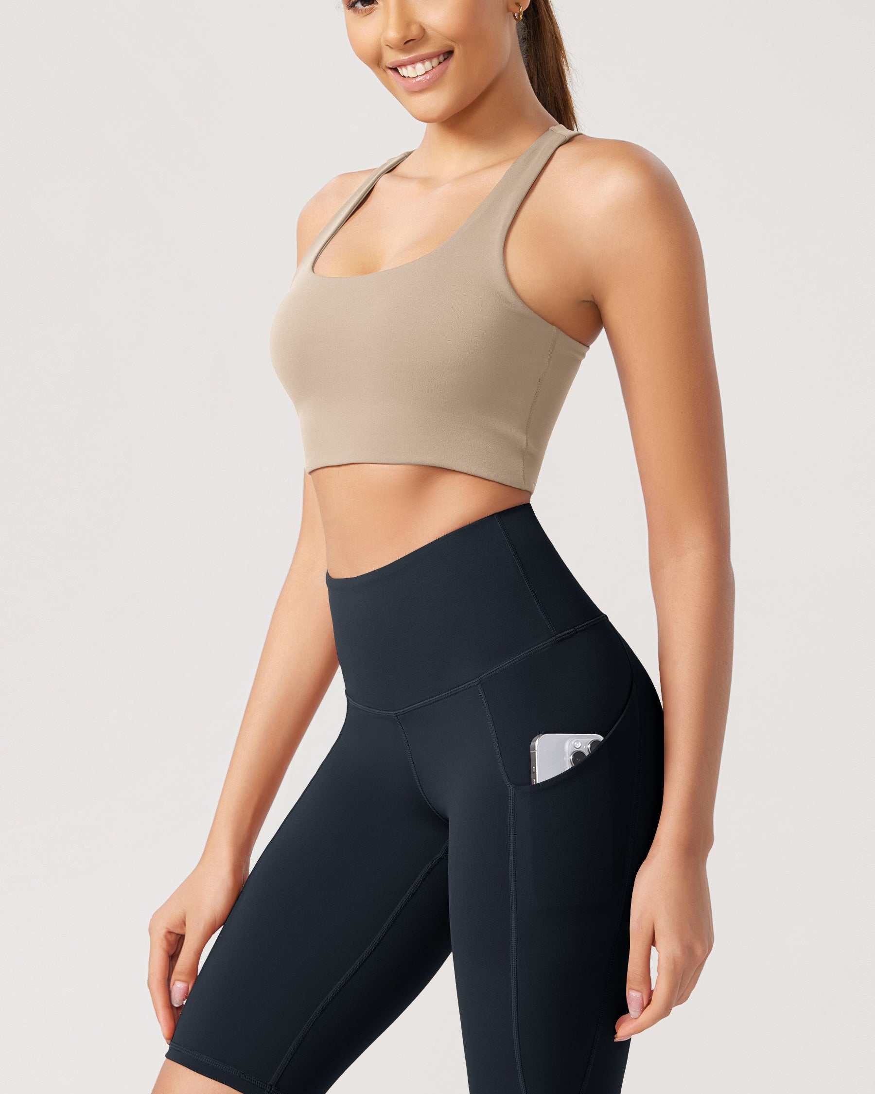 10 Tummy Control 2.0 High Waist Athletic Workout Shorts with Pockets Deep Navy - ododos