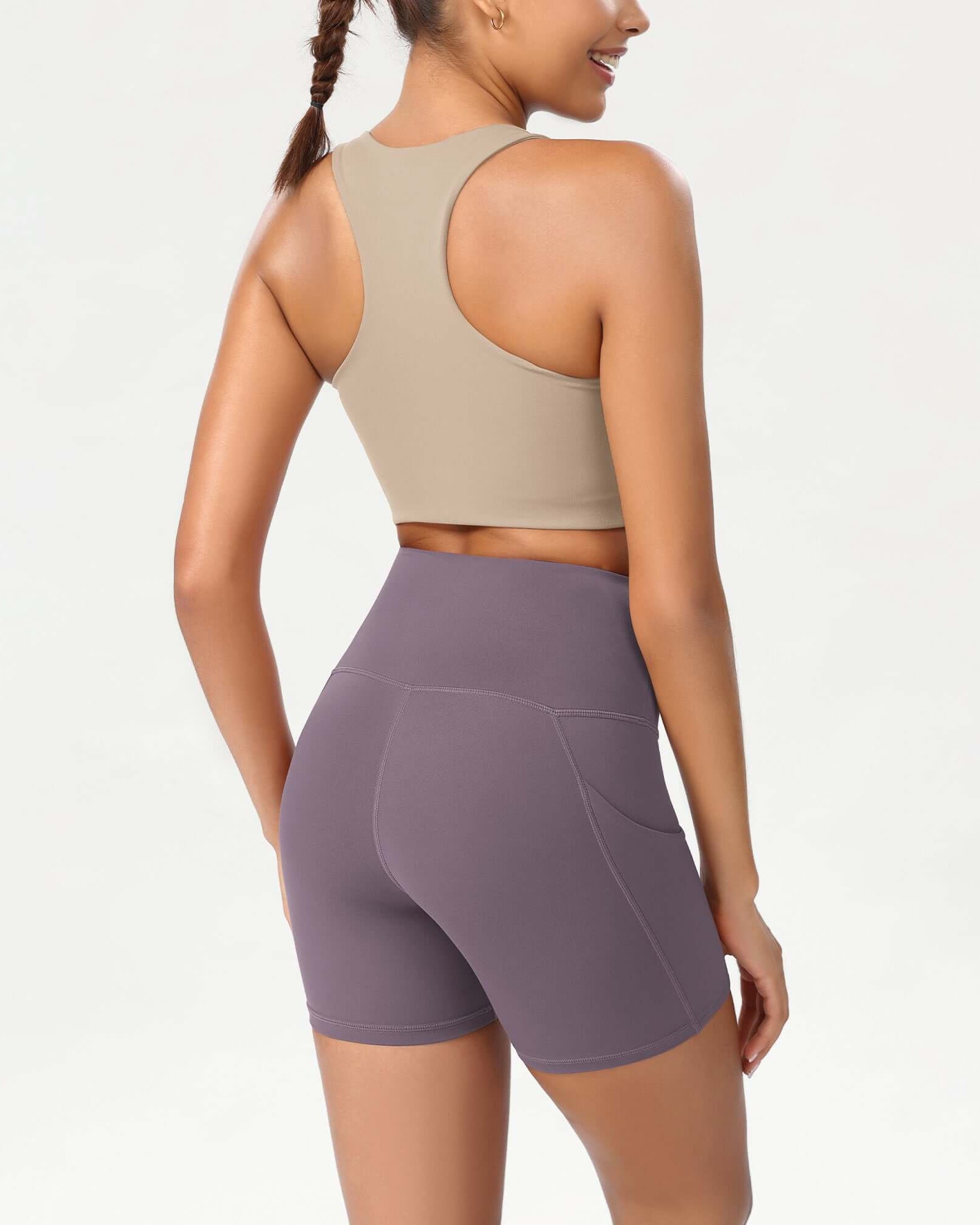 5 High Waist Control Shorts with Pockets - ododos