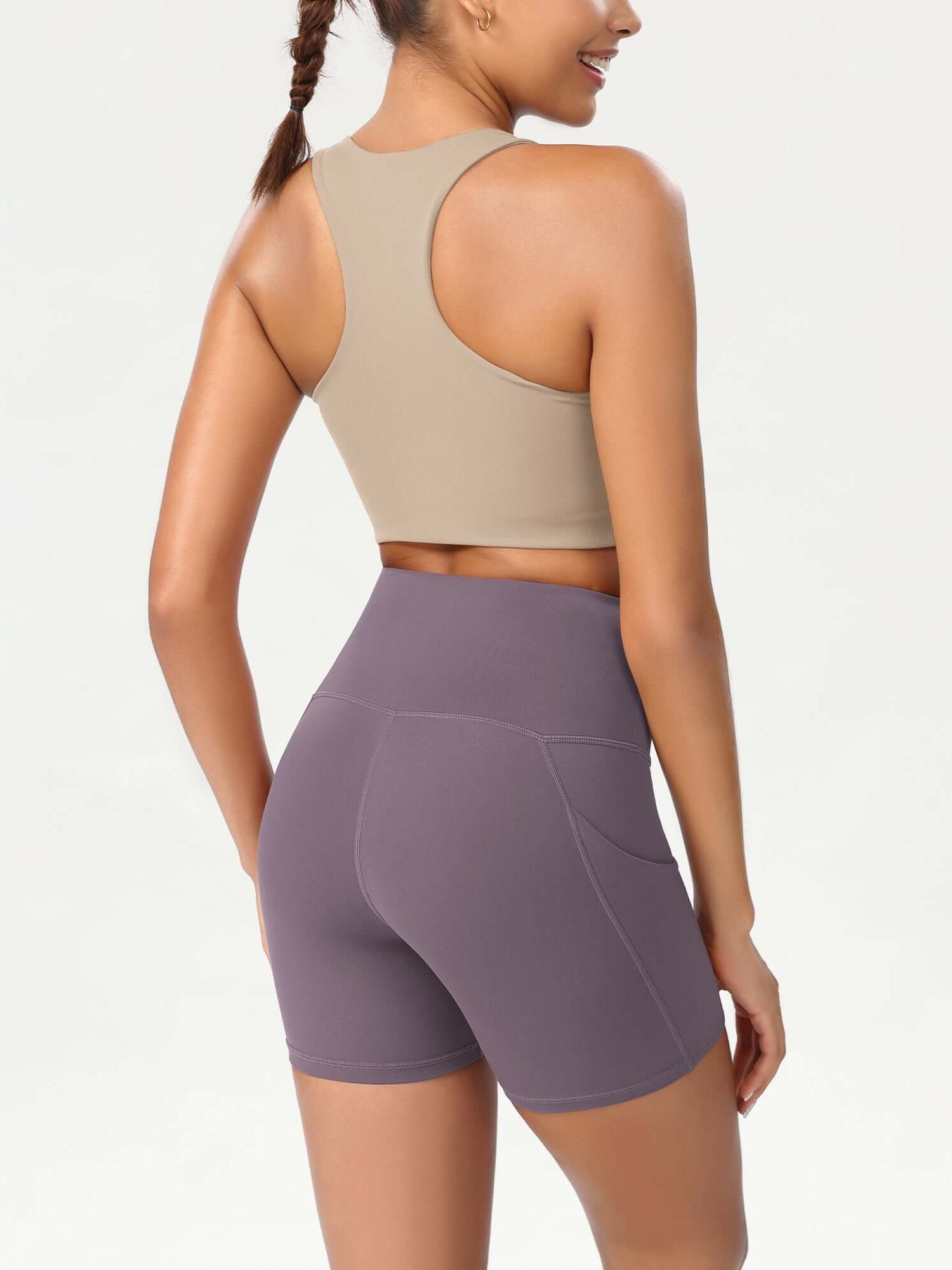 5 High Waist Control Shorts with Pockets - ododos