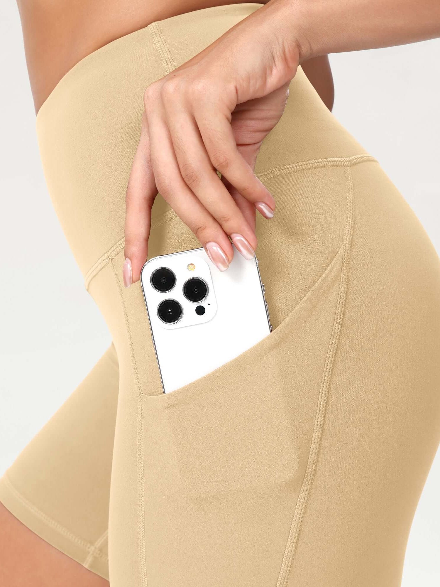 5 High Waist Control Shorts with Pockets - ododos