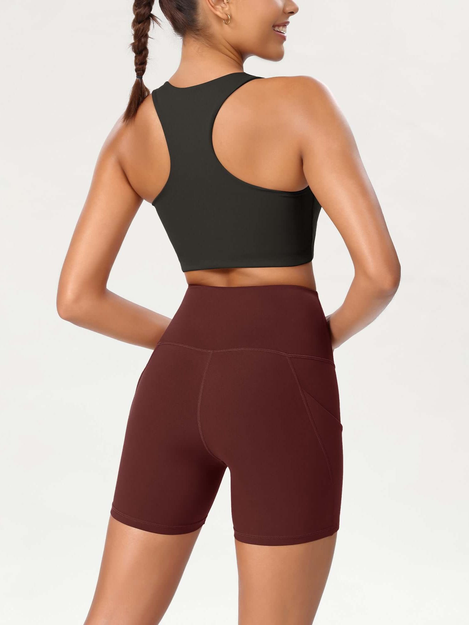 5 High Waist Control Shorts with Pockets - ododos