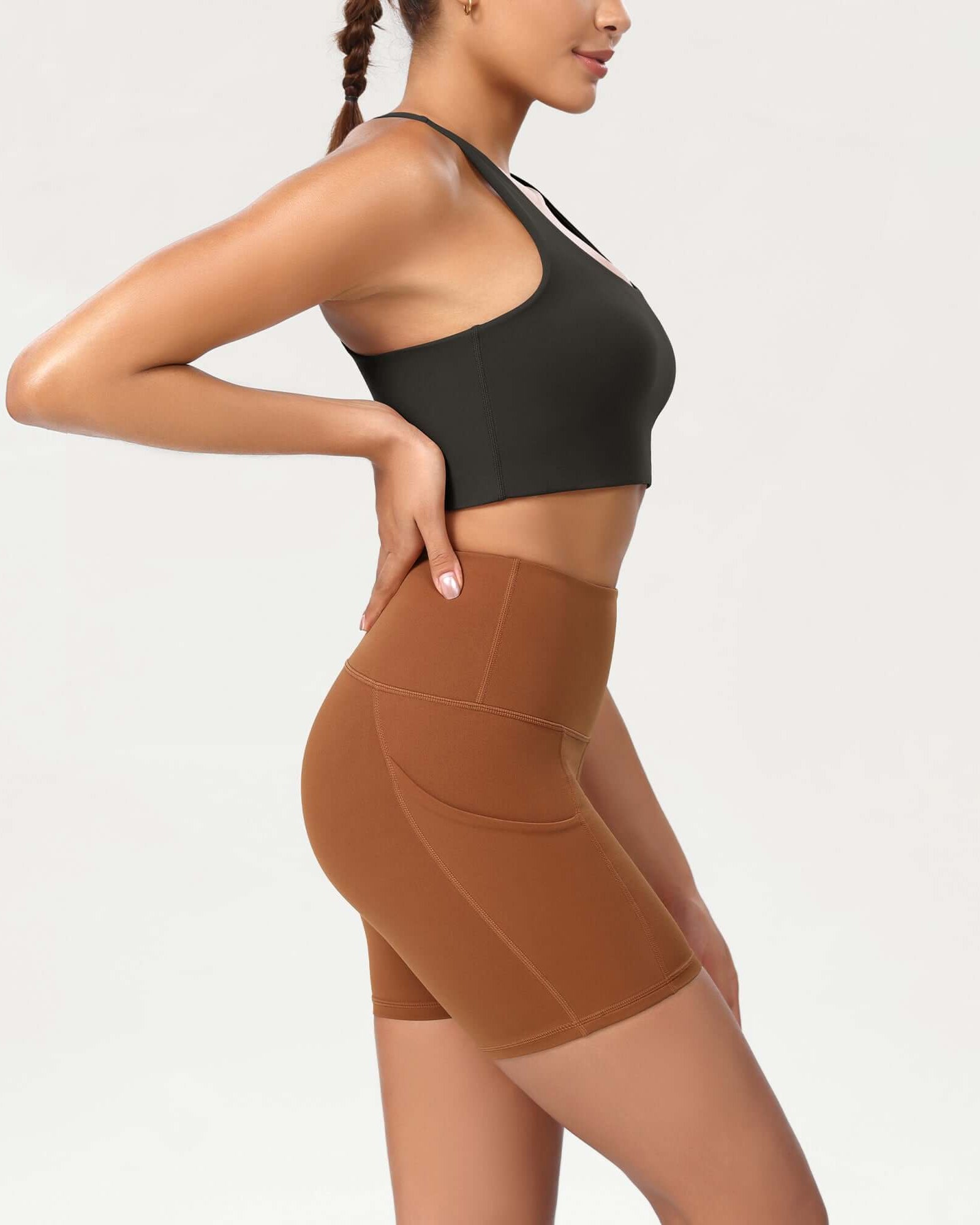 5 High Waist Control Shorts with Pockets - ododos