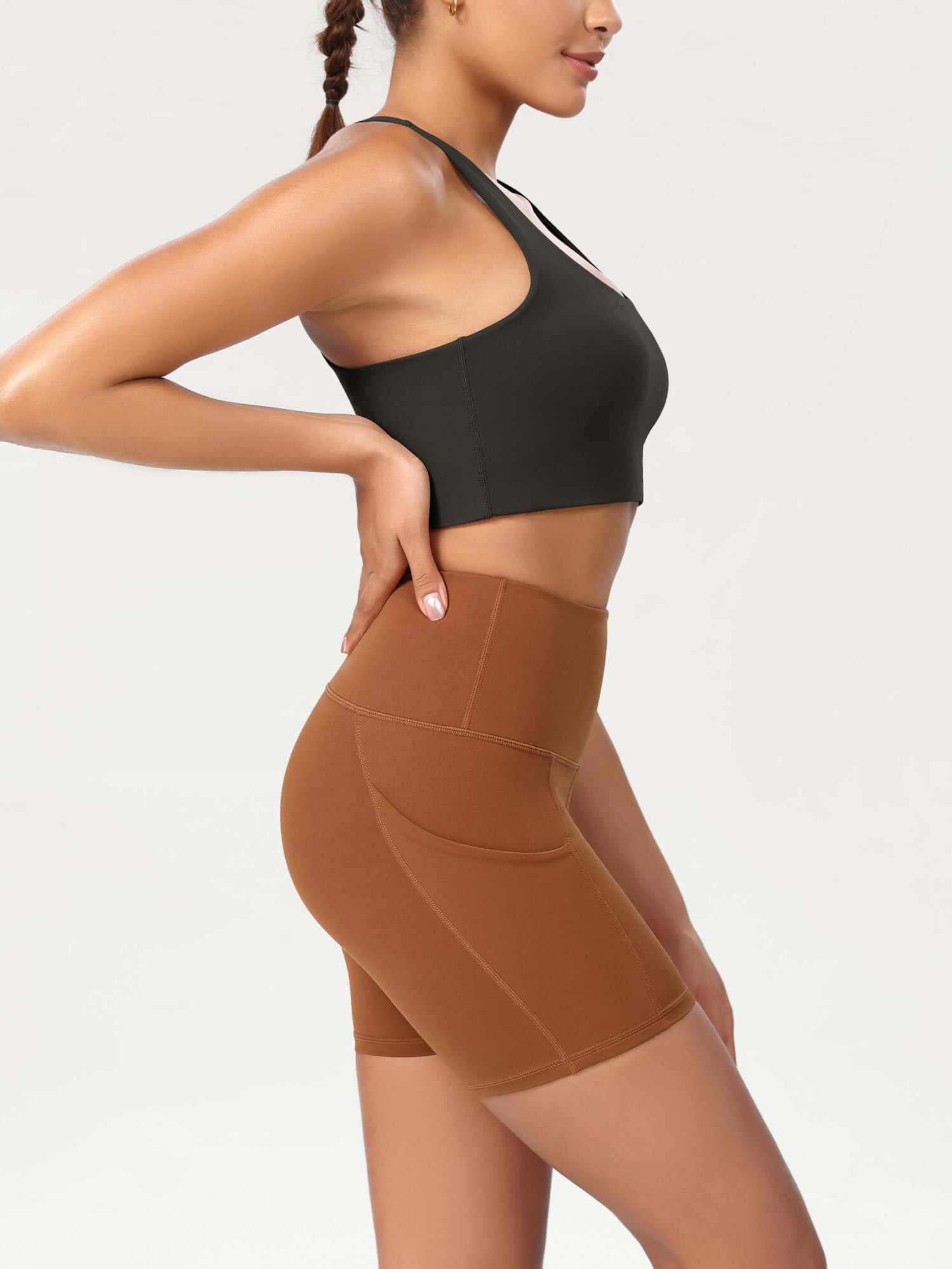 5 High Waist Control Shorts with Pockets - ododos