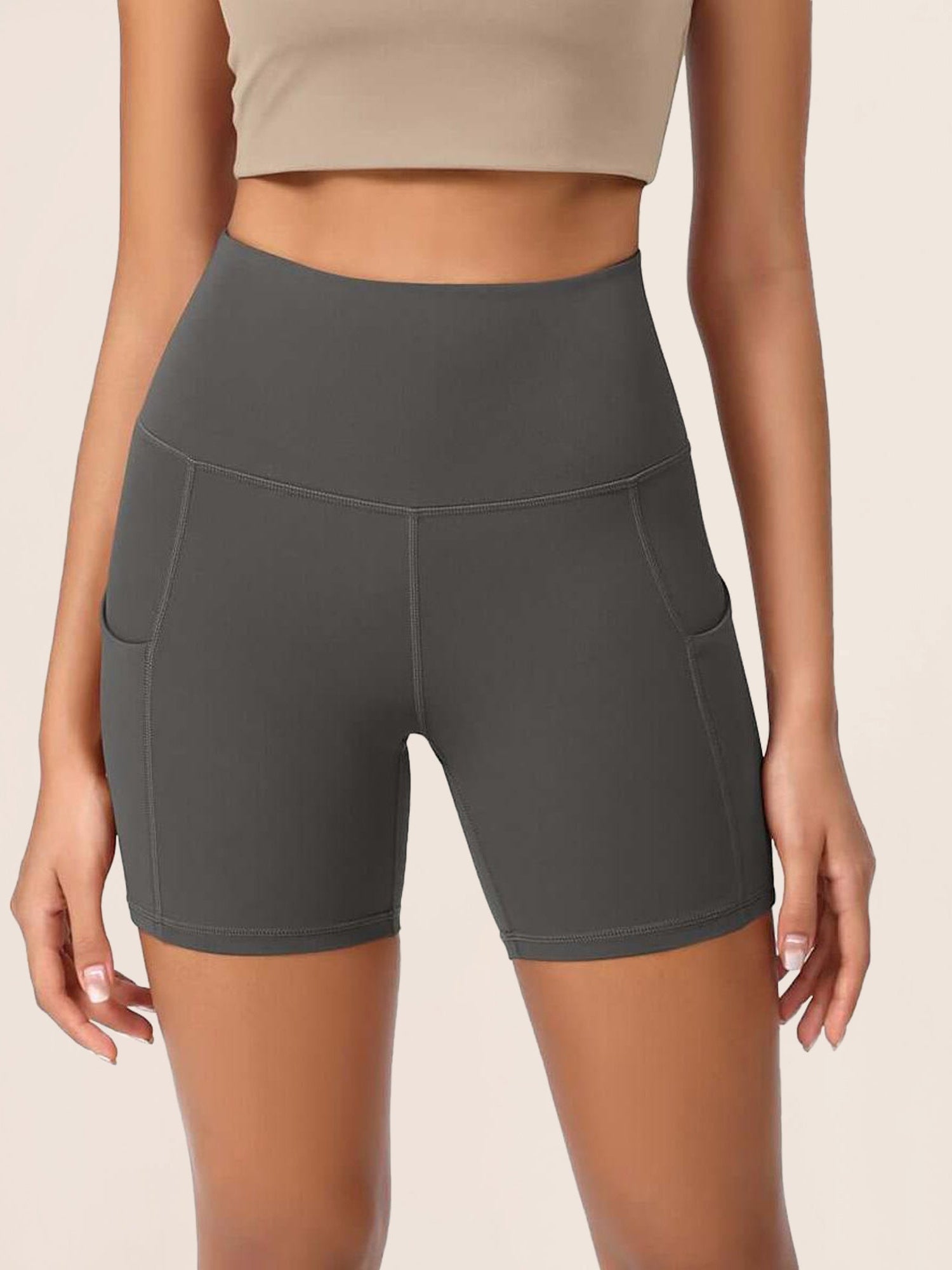 5 High Waist Control Shorts with Pockets - ododos
