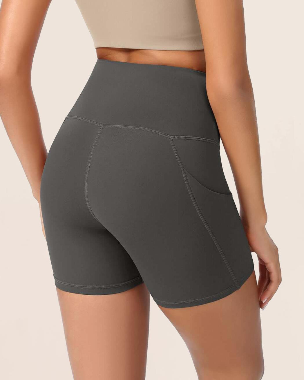 5 High Waist Control Shorts with Pockets - ododos