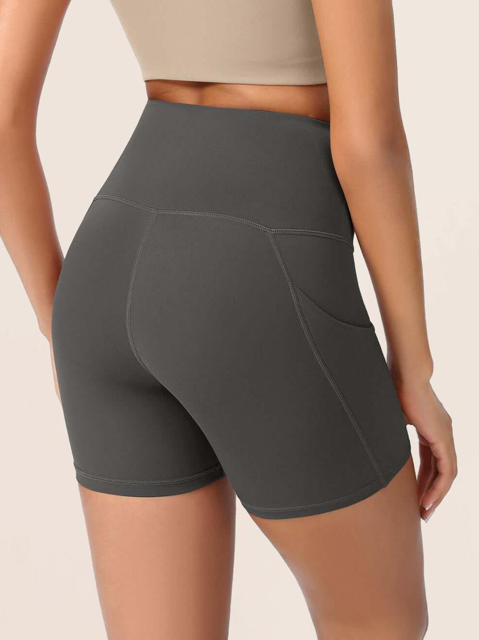 5 High Waist Control Shorts with Pockets - ododos