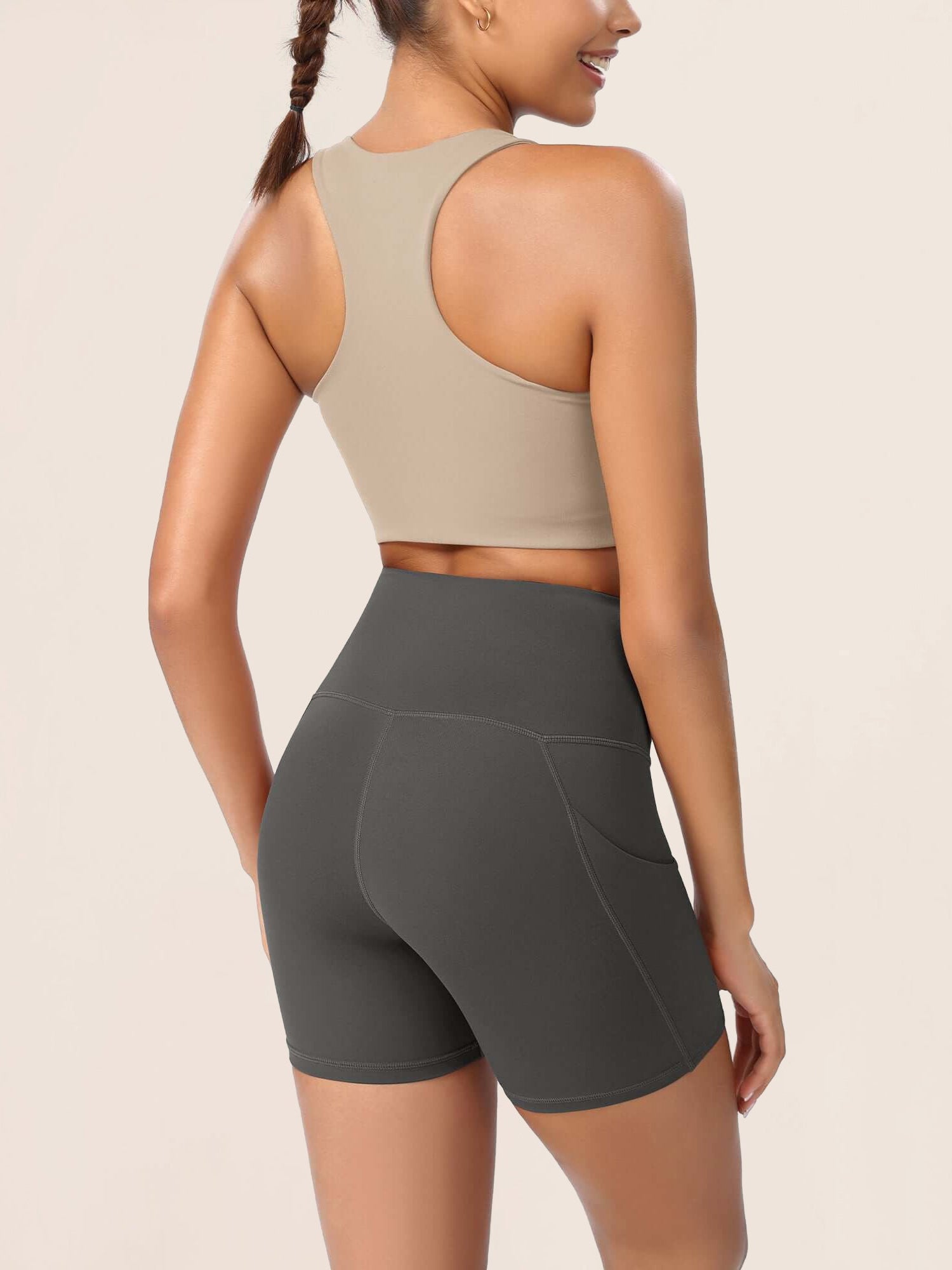 5 High Waist Control Shorts with Pockets - ododos