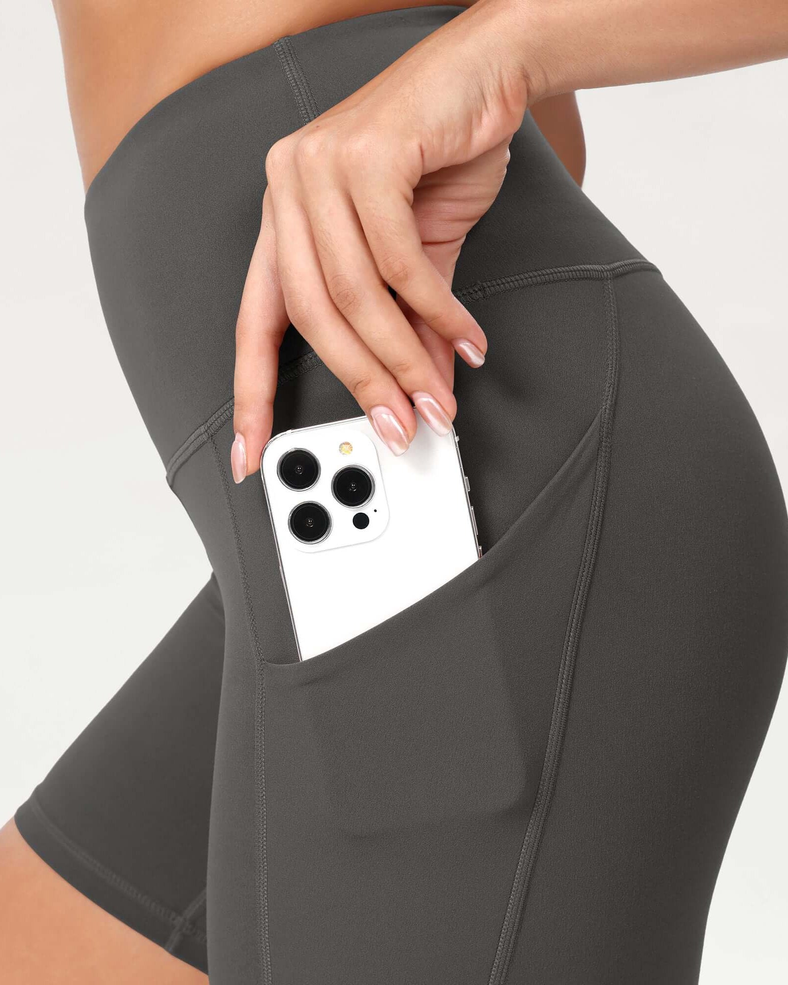 5 High Waist Control Shorts with Pockets - ododos