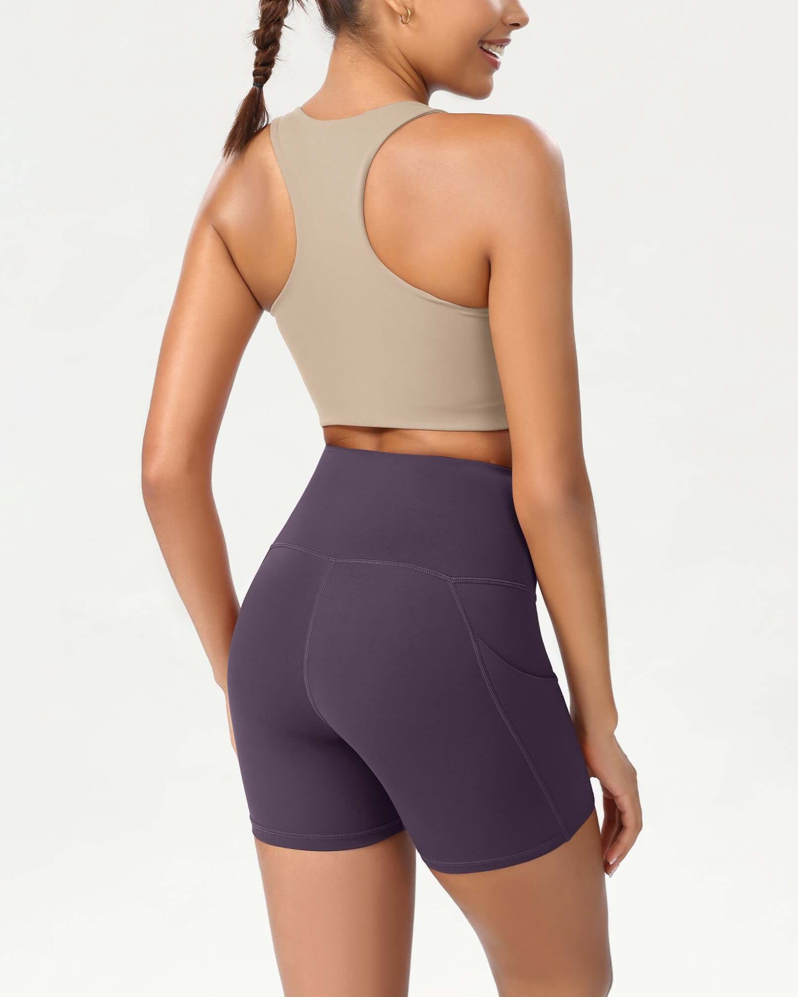 5 High Waist Control Shorts with Pockets - ododos
