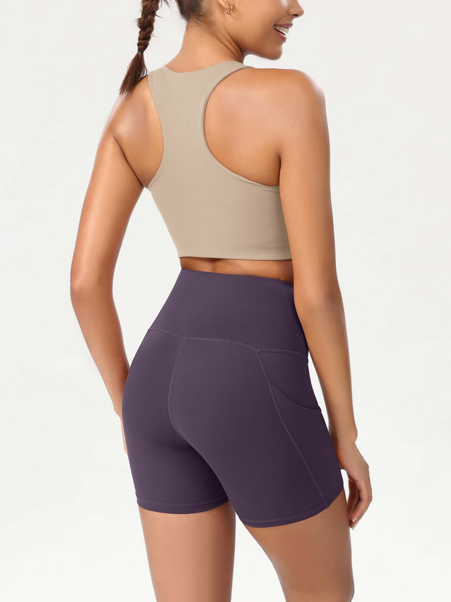 5 High Waist Control Shorts with Pockets - ododos