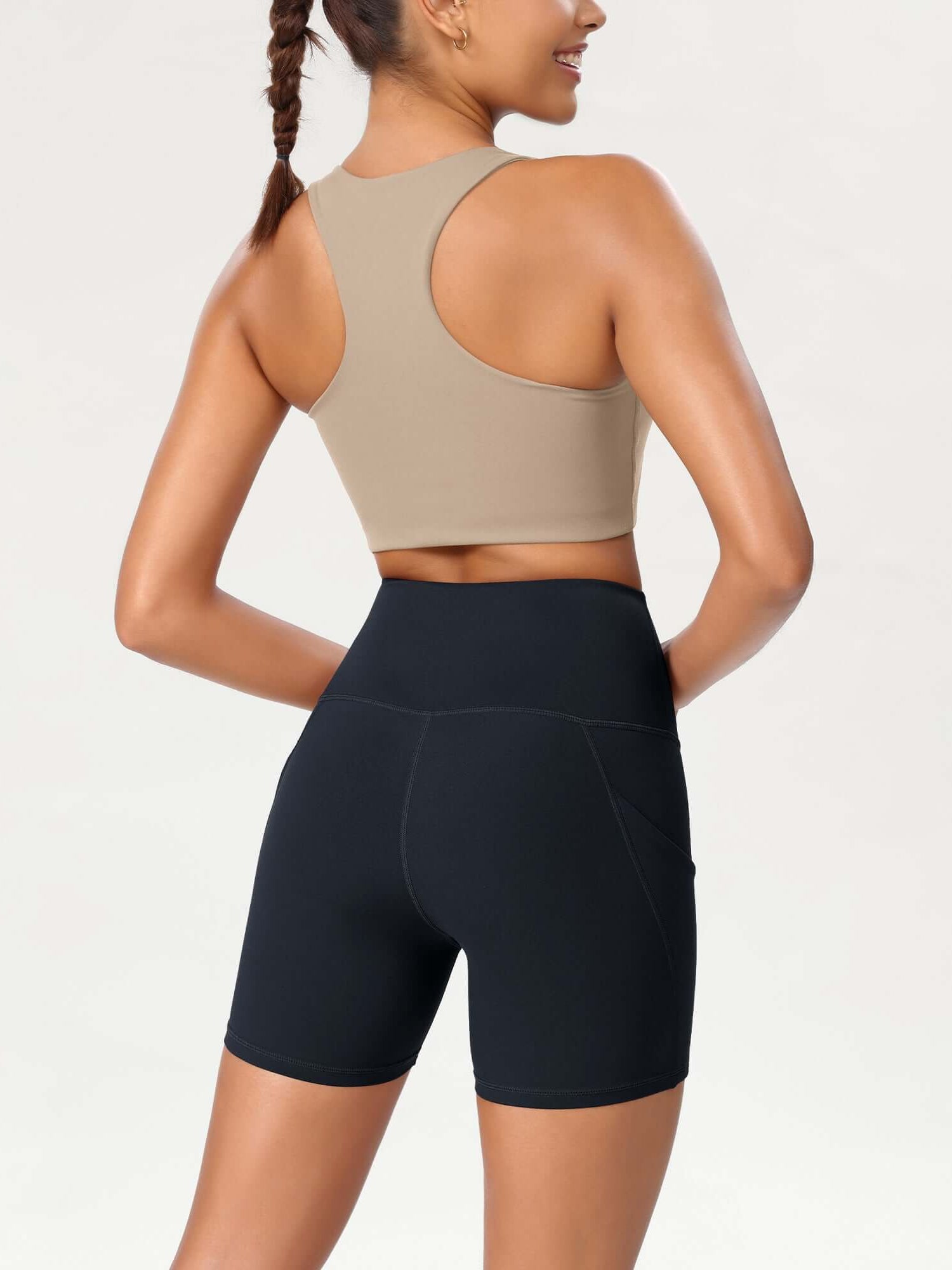 5 High Waist Control Shorts with Pockets - ododos