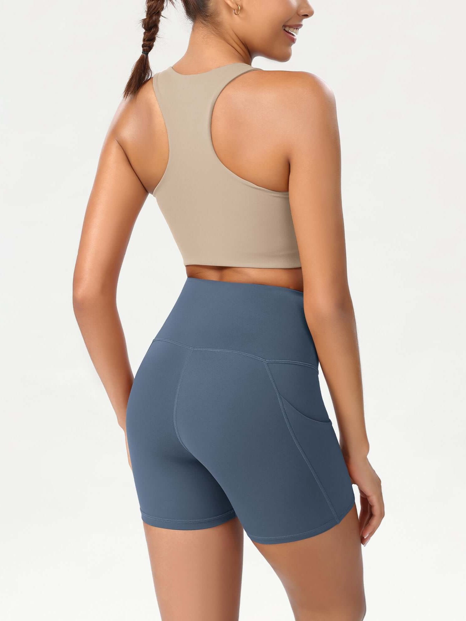 5 High Waist Control Shorts with Pockets - ododos
