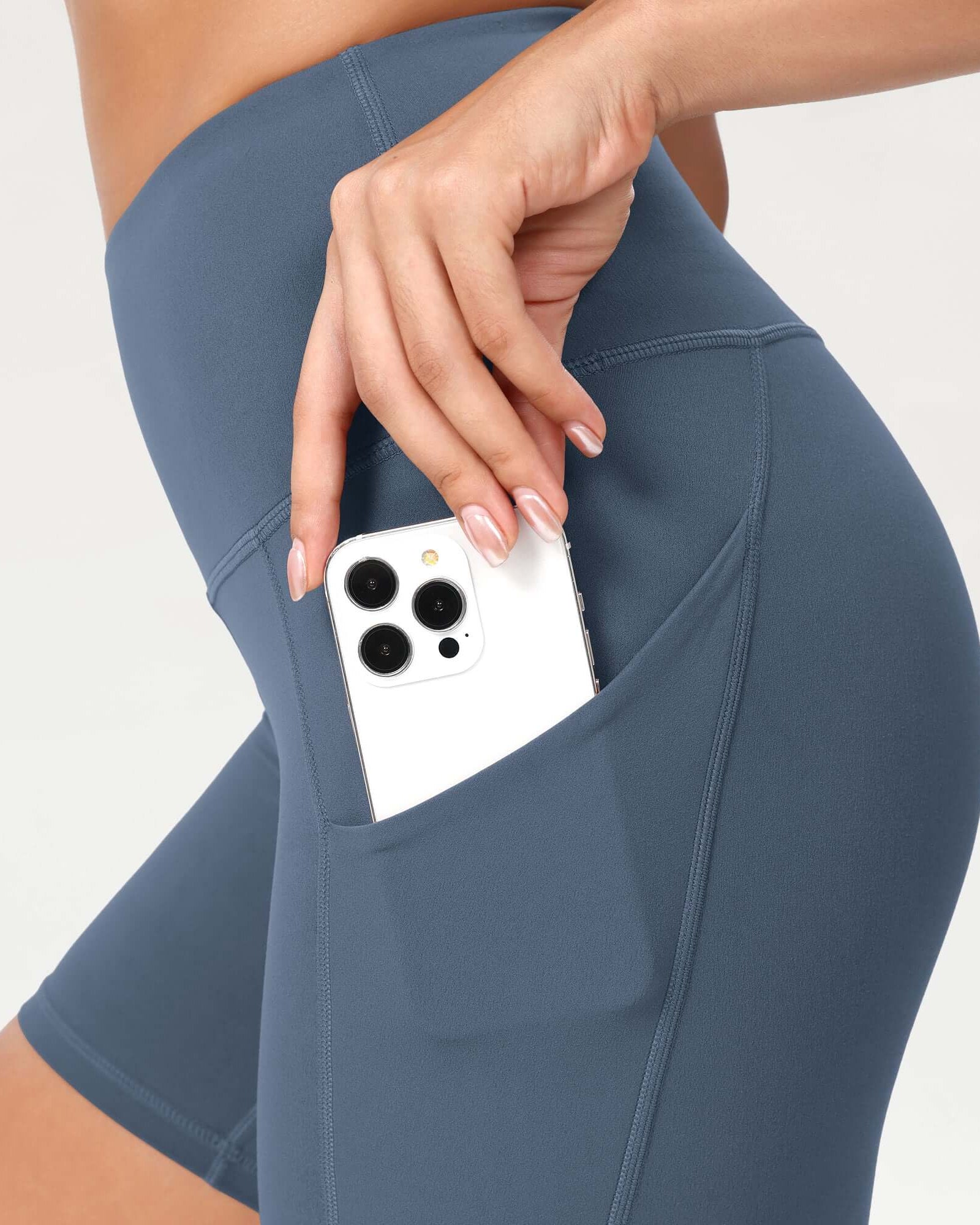 5 High Waist Control Shorts with Pockets - ododos