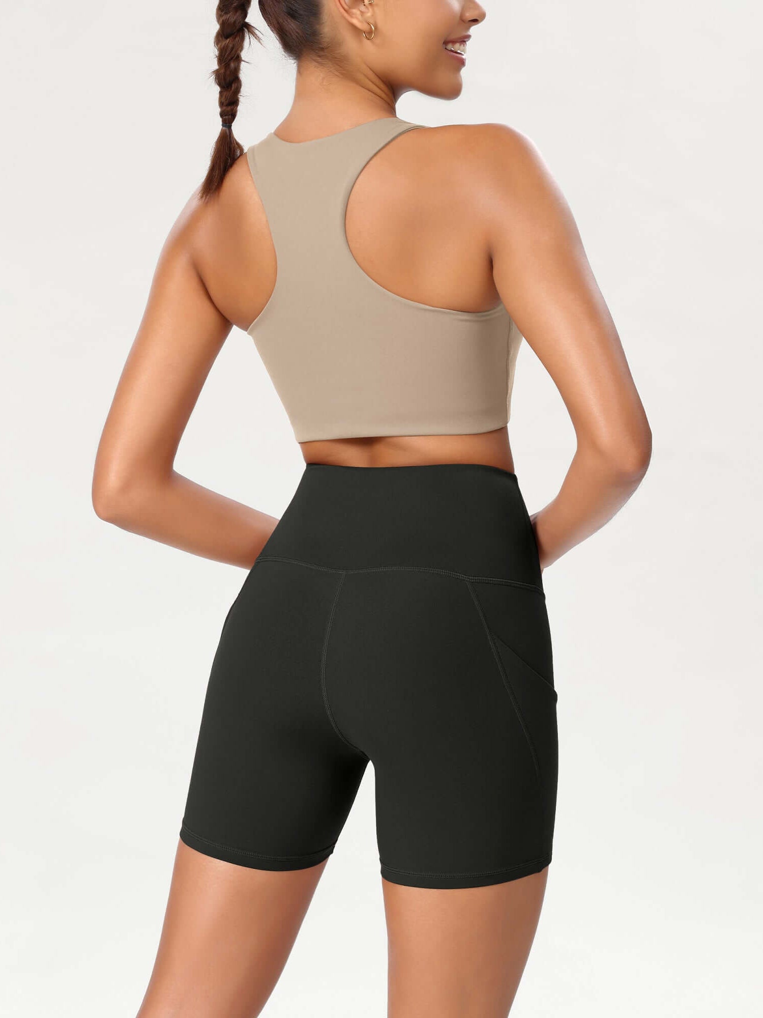 5 High Waist Control Shorts with Pockets - ododos