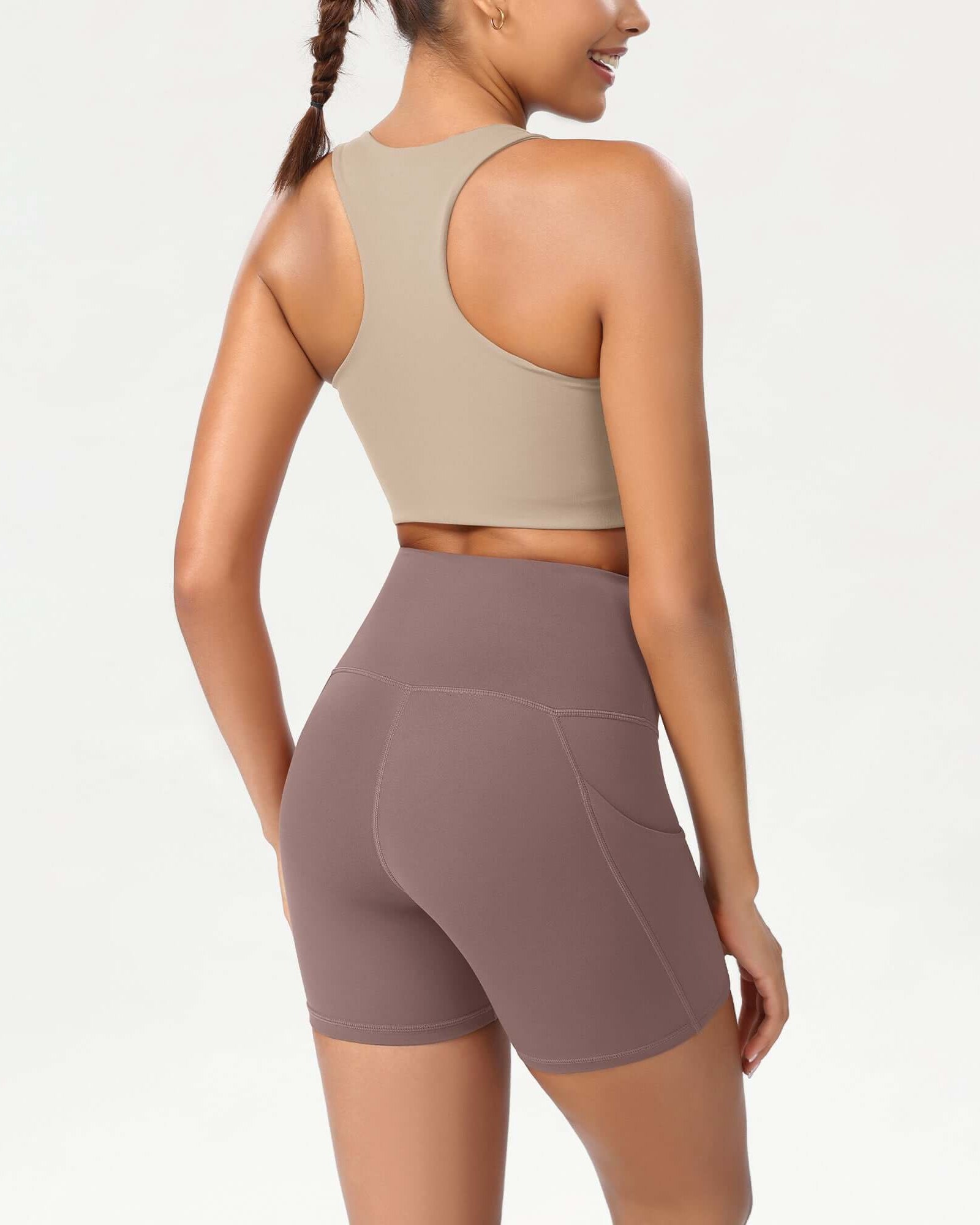 5 High Waist Control Shorts with Pockets - ododos