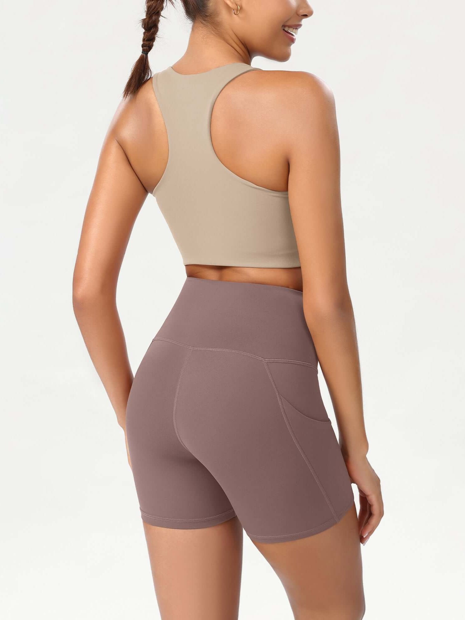 5 High Waist Control Shorts with Pockets - ododos