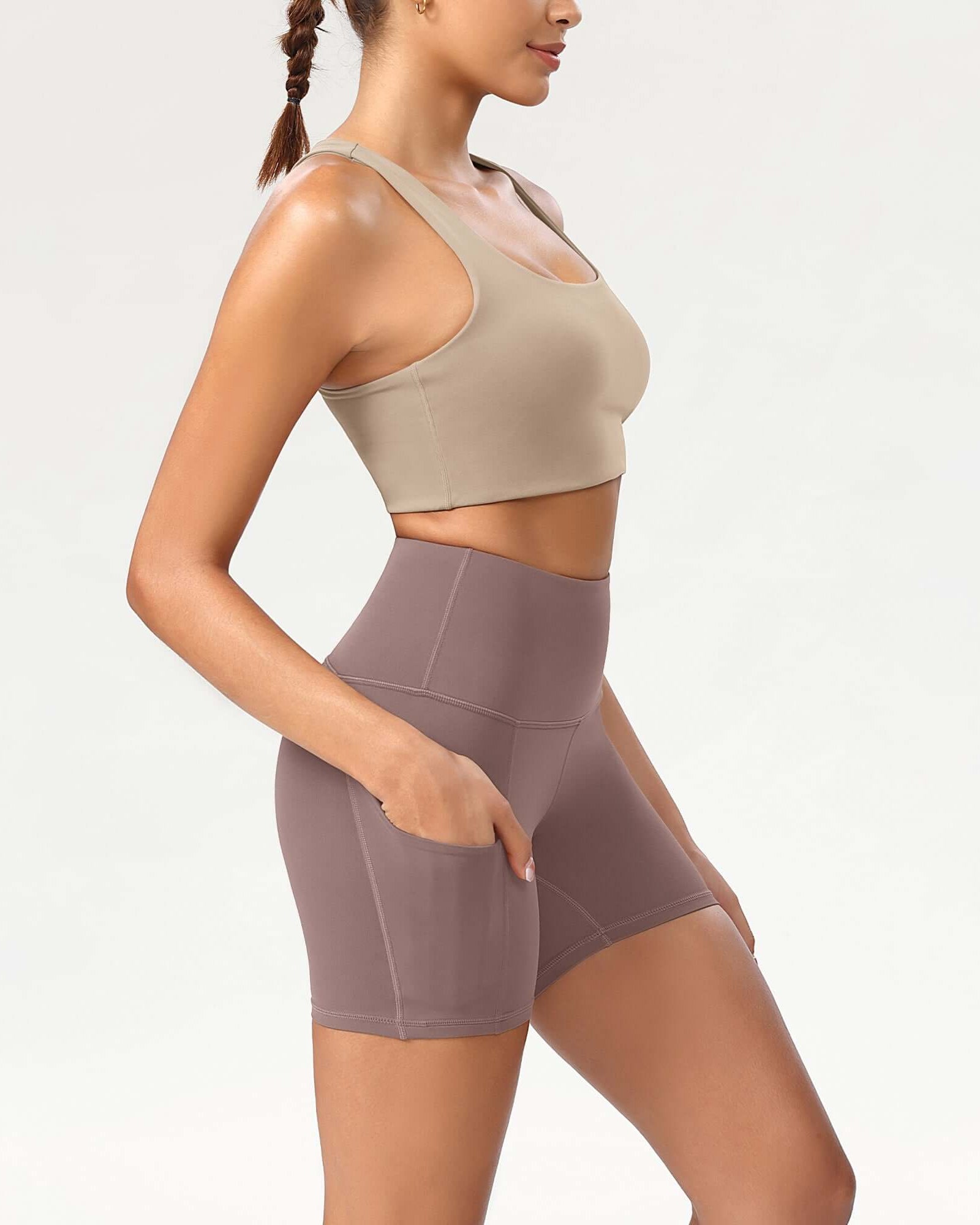 5 High Waist Control Shorts with Pockets - ododos