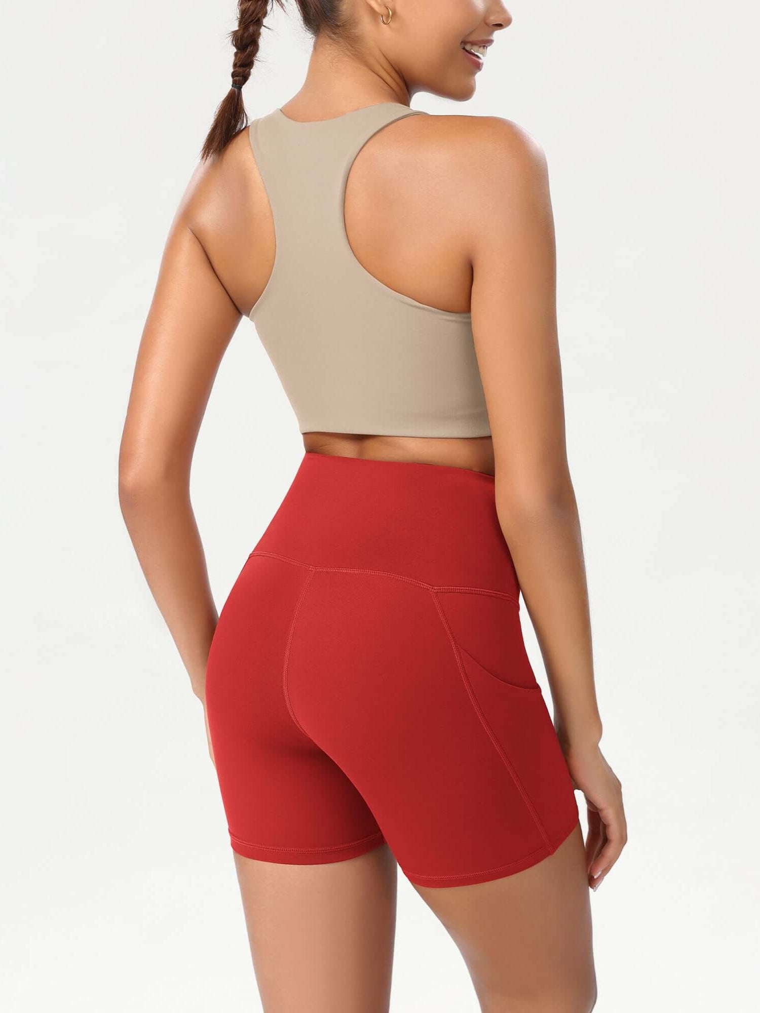 5 High Waist Control Shorts with Pockets - ododos