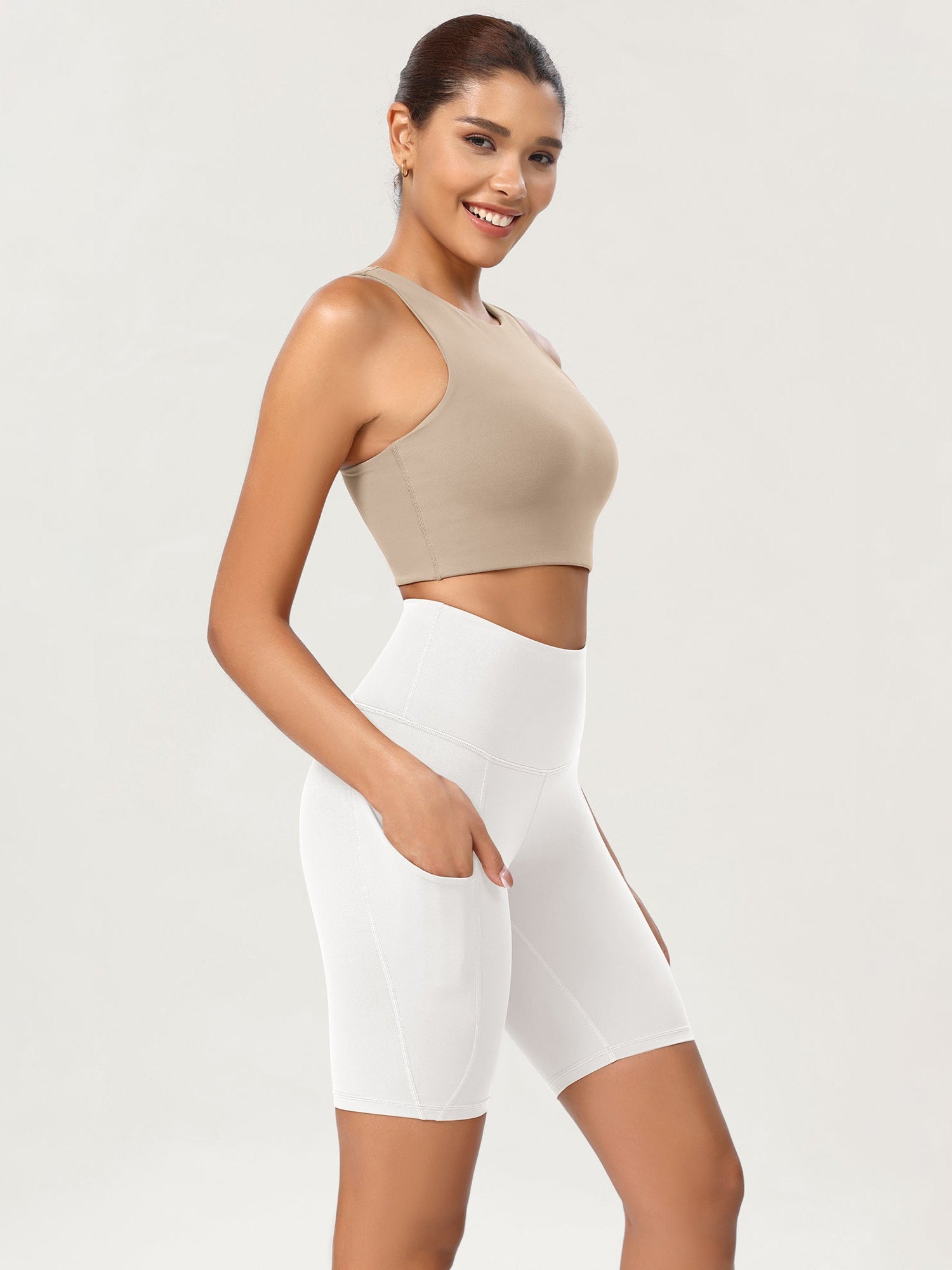 8 Tummy Control 2.0 High Waist Athletic Workout Shorts with Pockets - ododos