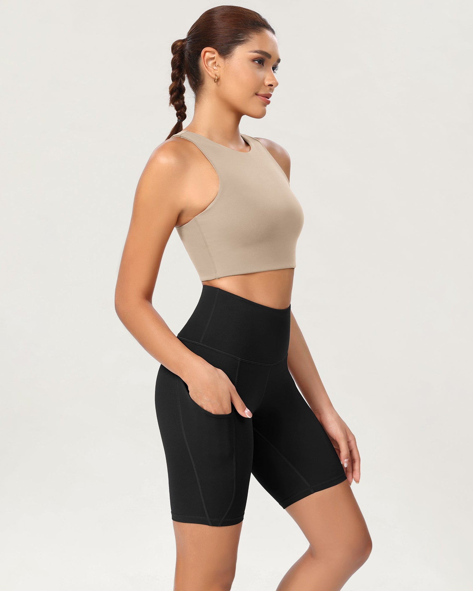 8 Tummy Control 2.0 High Waist Athletic Workout Shorts with Pockets - ododos