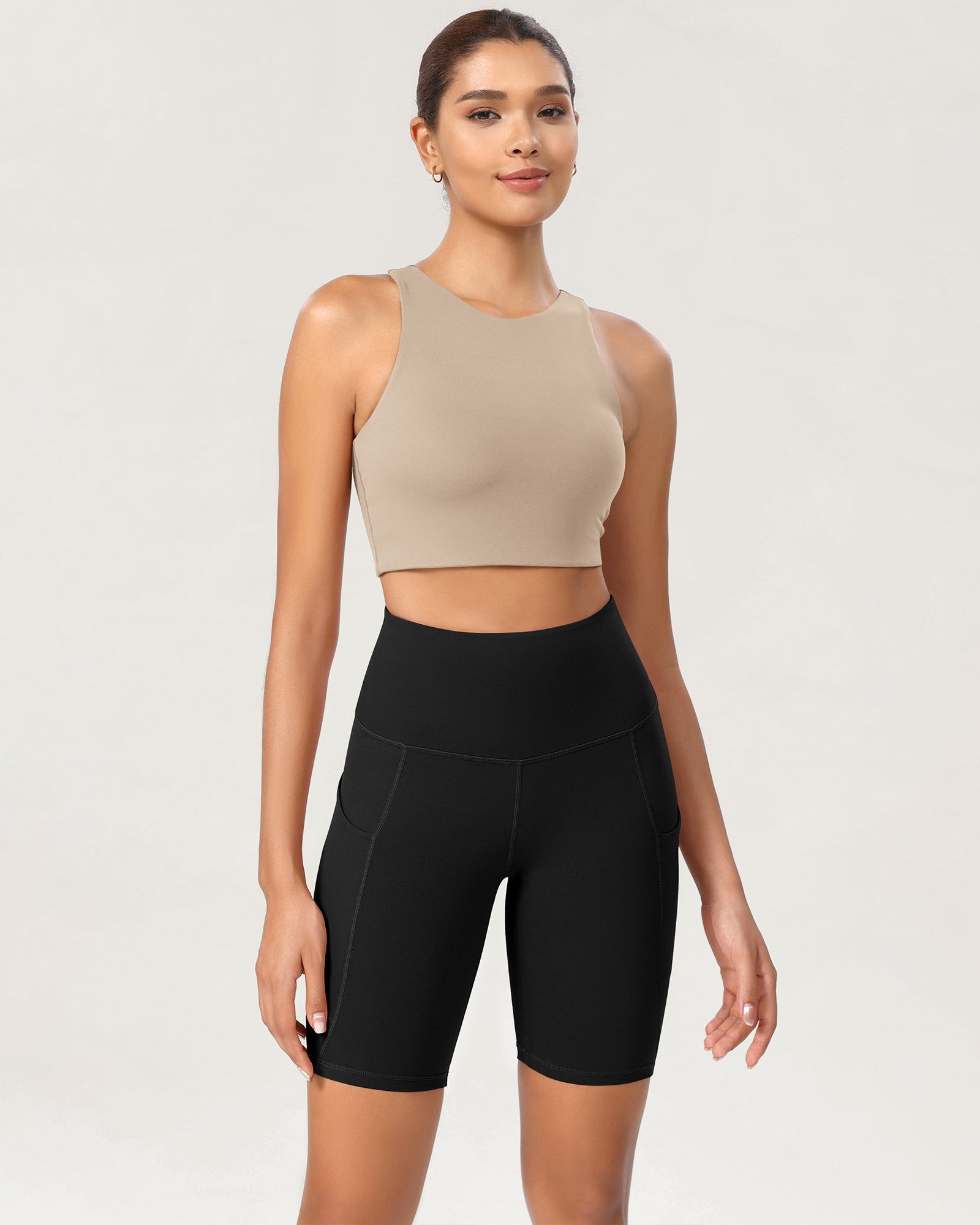 8 Tummy Control 2.0 High Waist Athletic Workout Shorts with Pockets - ododos