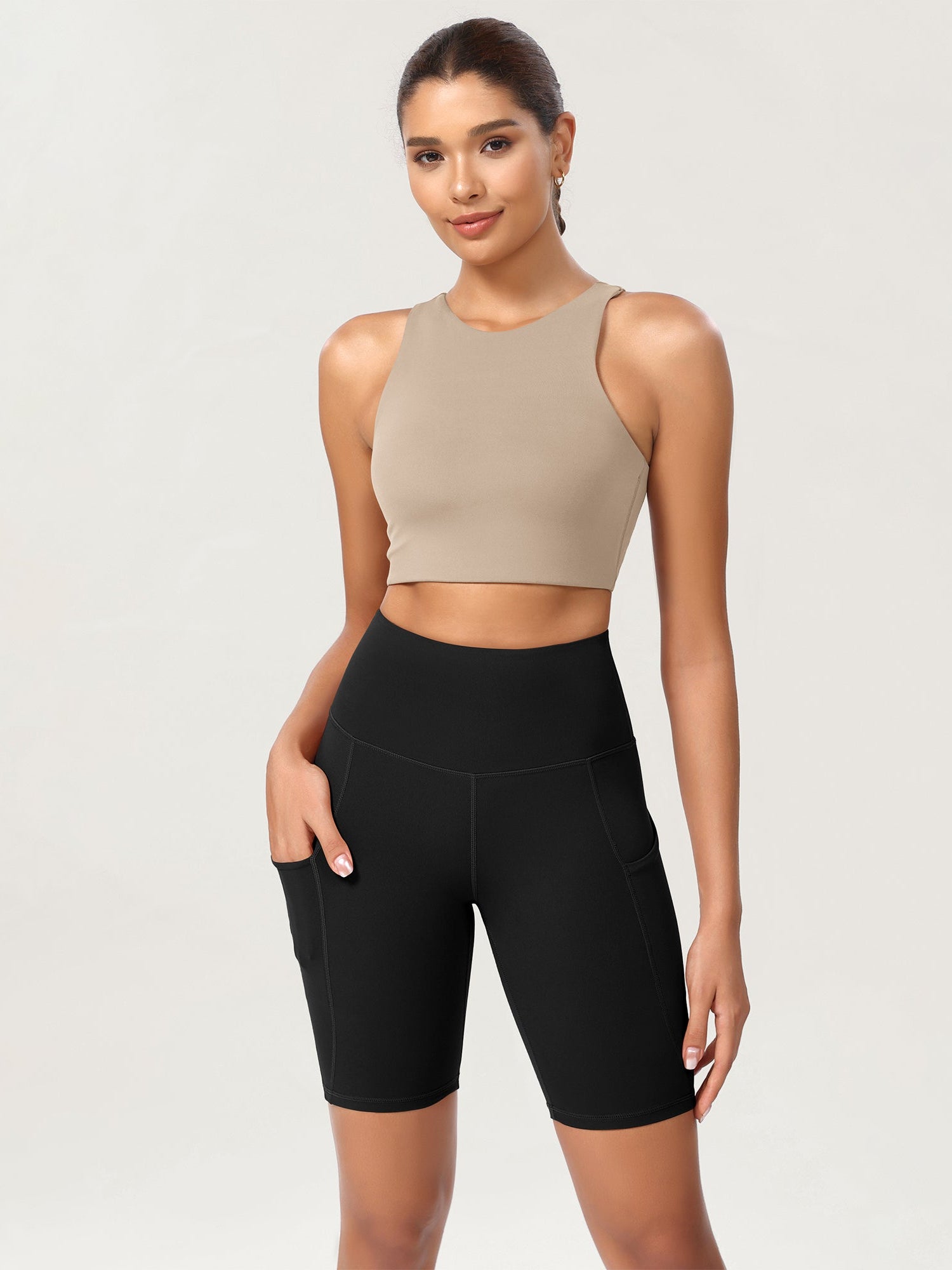 8 Tummy Control 2.0 High Waist Athletic Workout Shorts with Pockets - ododos