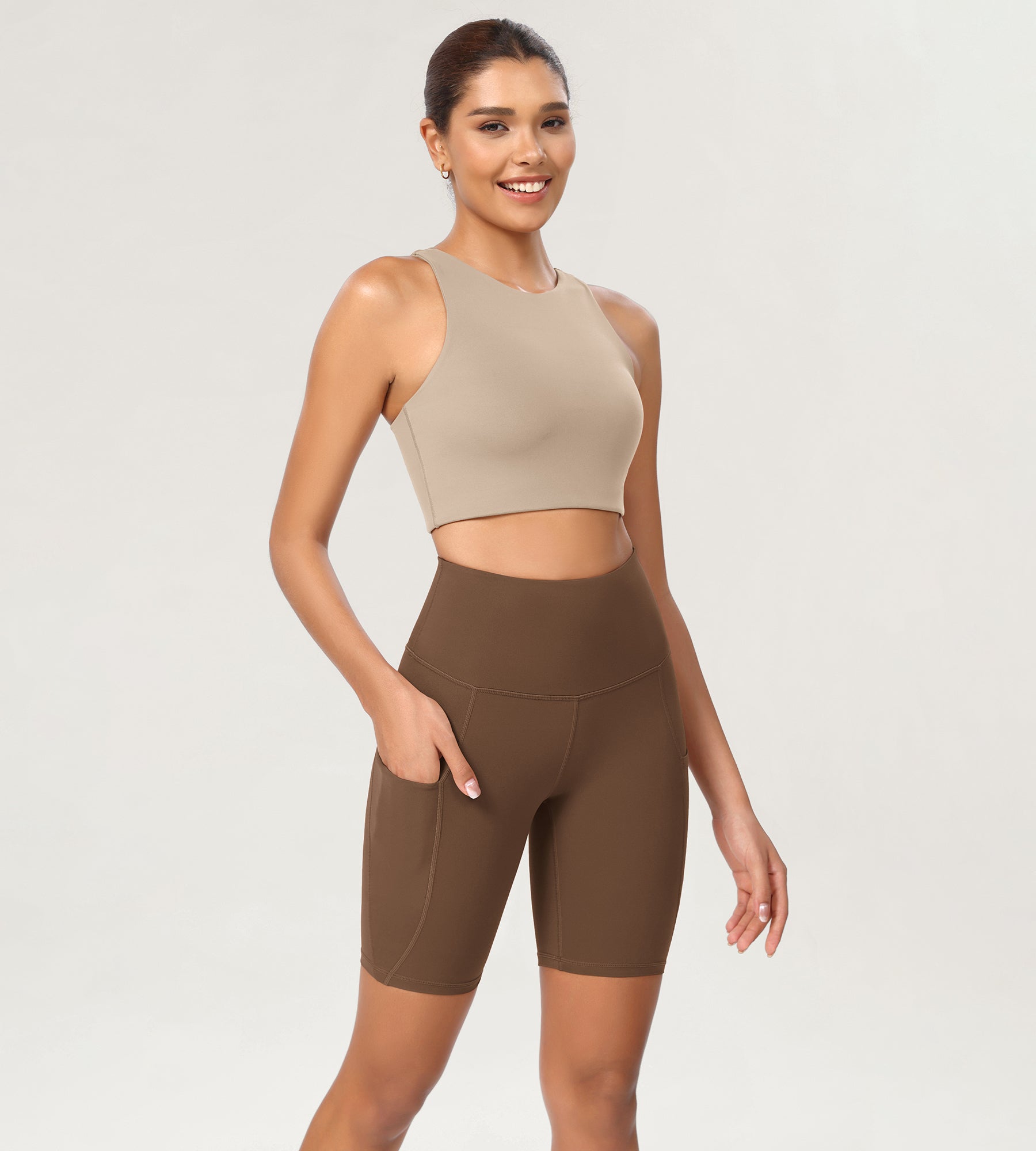 8 Tummy Control 2.0 High Waist Athletic Workout Shorts with Pockets - ododos