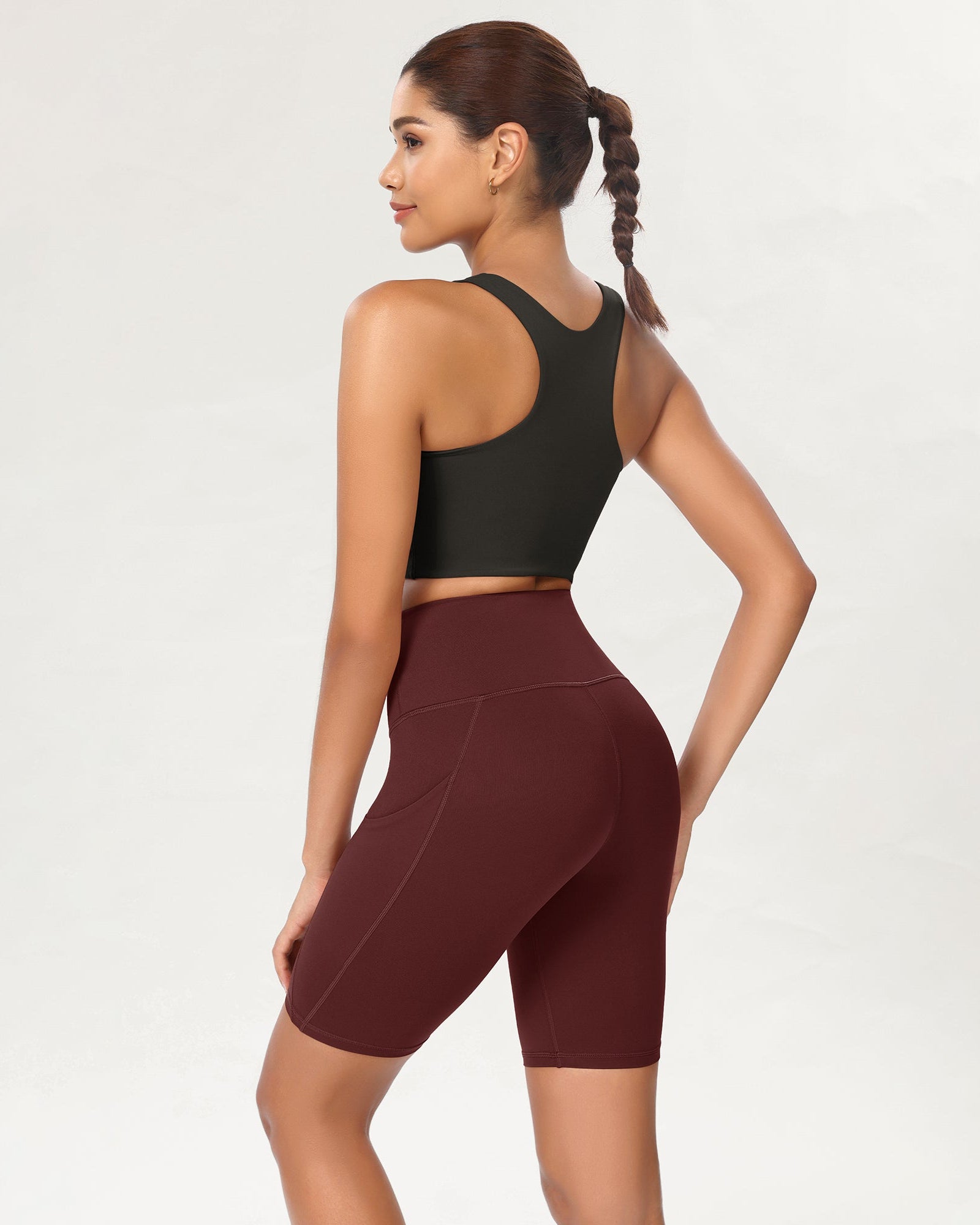 8 Tummy Control 2.0 High Waist Athletic Workout Shorts with Pockets - ododos