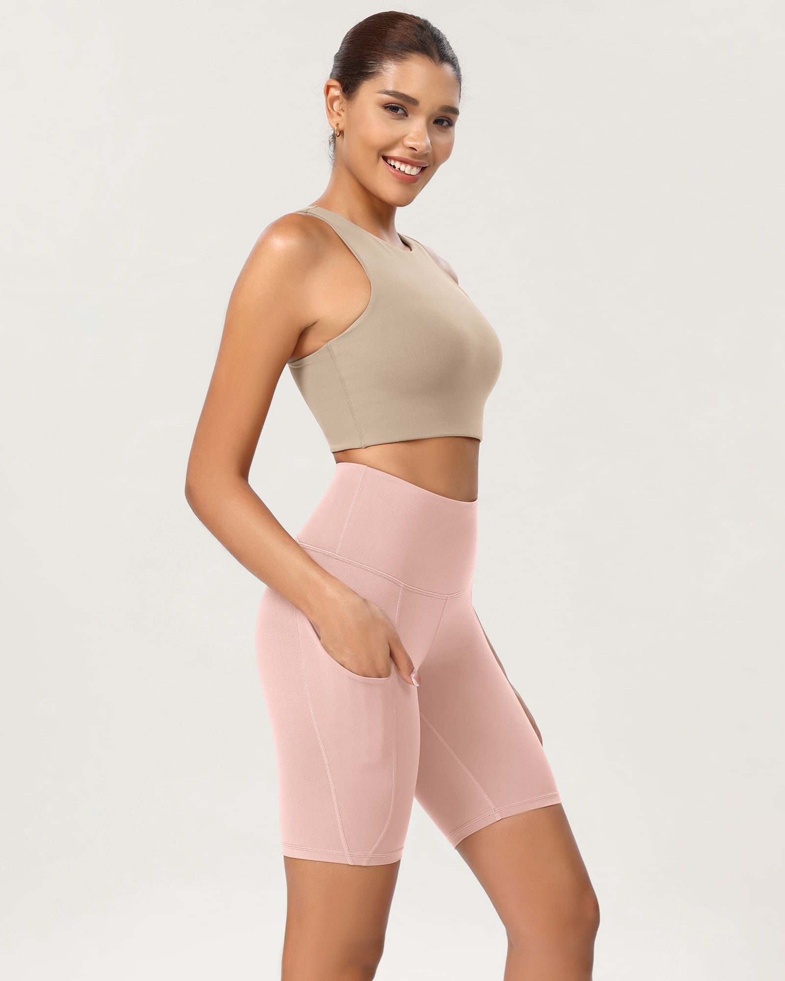 8 Tummy Control 2.0 High Waist Athletic Workout Shorts with Pockets - ododos