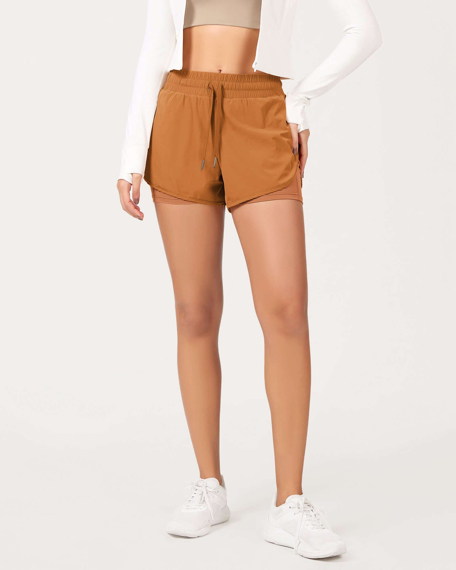 2 in 1 Athletic Shorts with Pockets - ododos