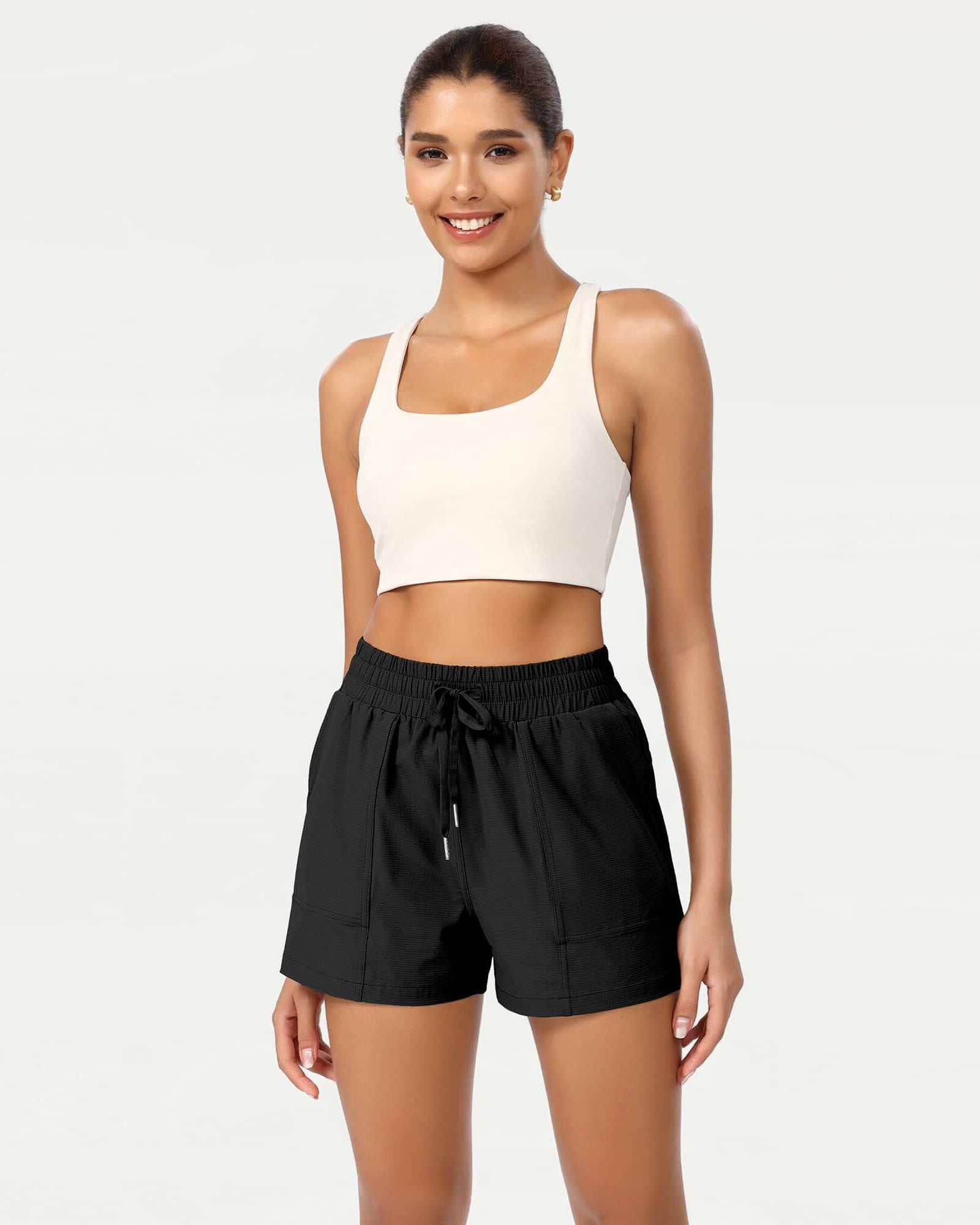 Quick Dry Casual Athletic Shorts Black - ododos