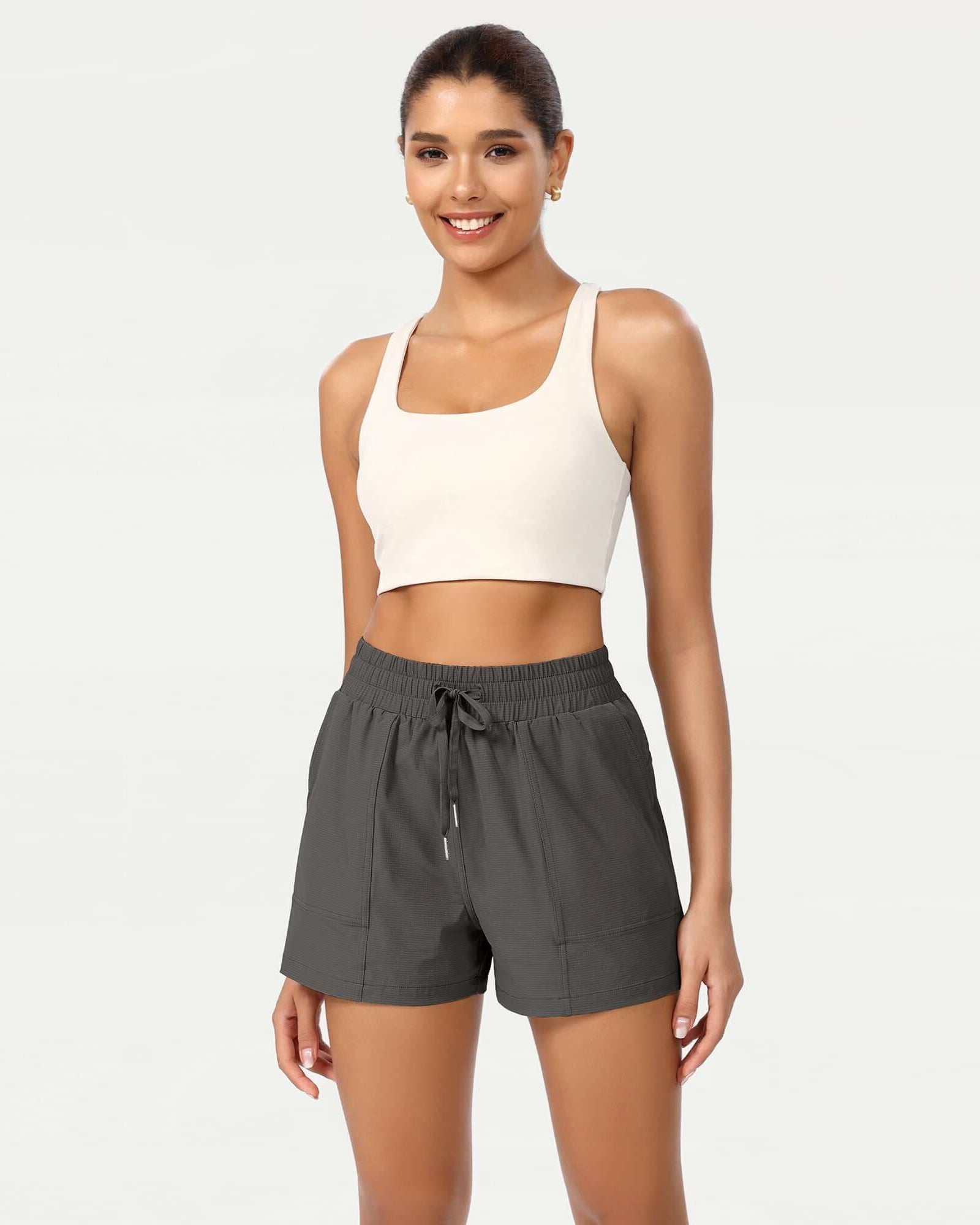 Quick Dry Casual Athletic Shorts Charcoal - ododos