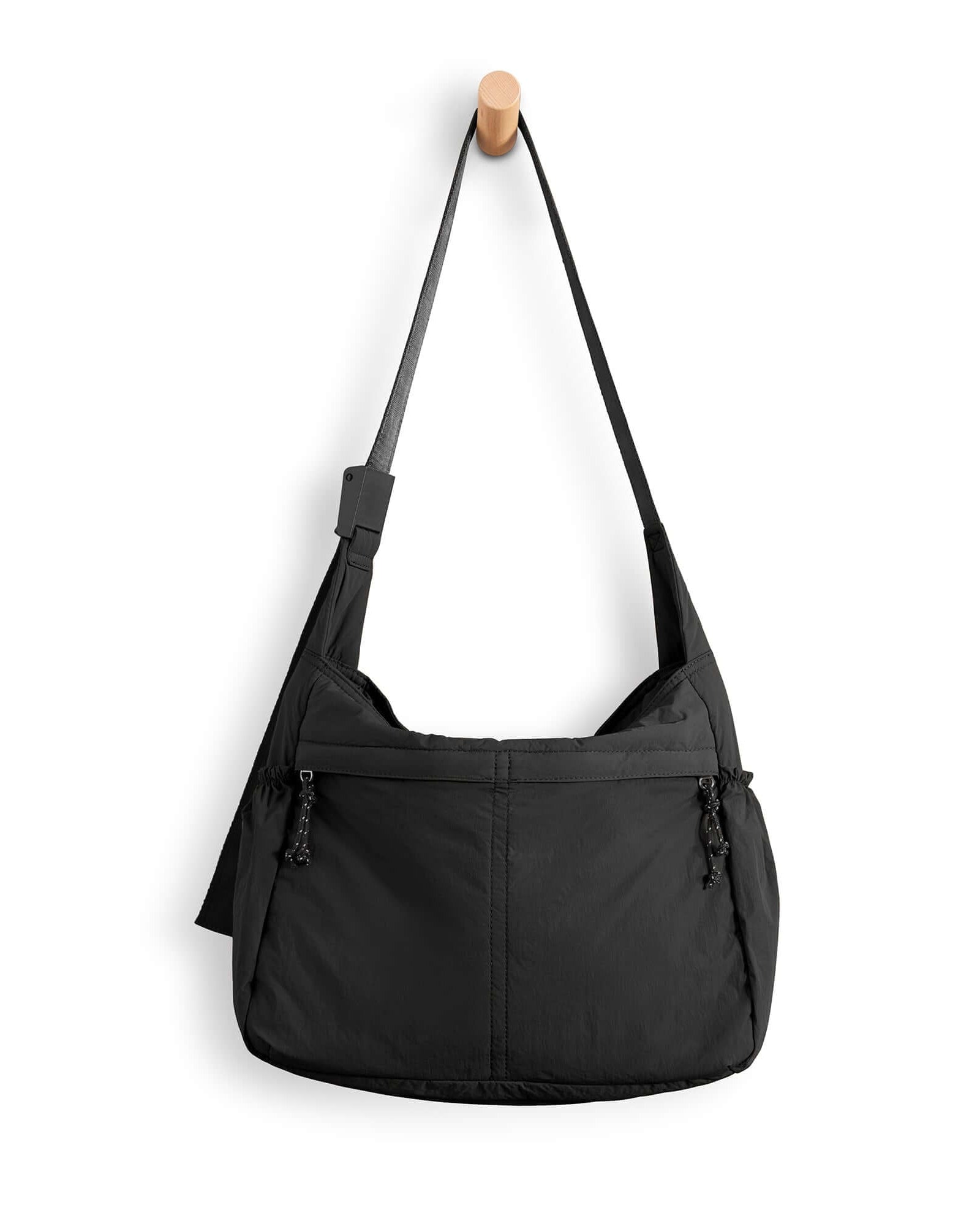 20L Crossbody Large Capacity Lightweight Hobo Shoulder Sling Bag Black - ododos