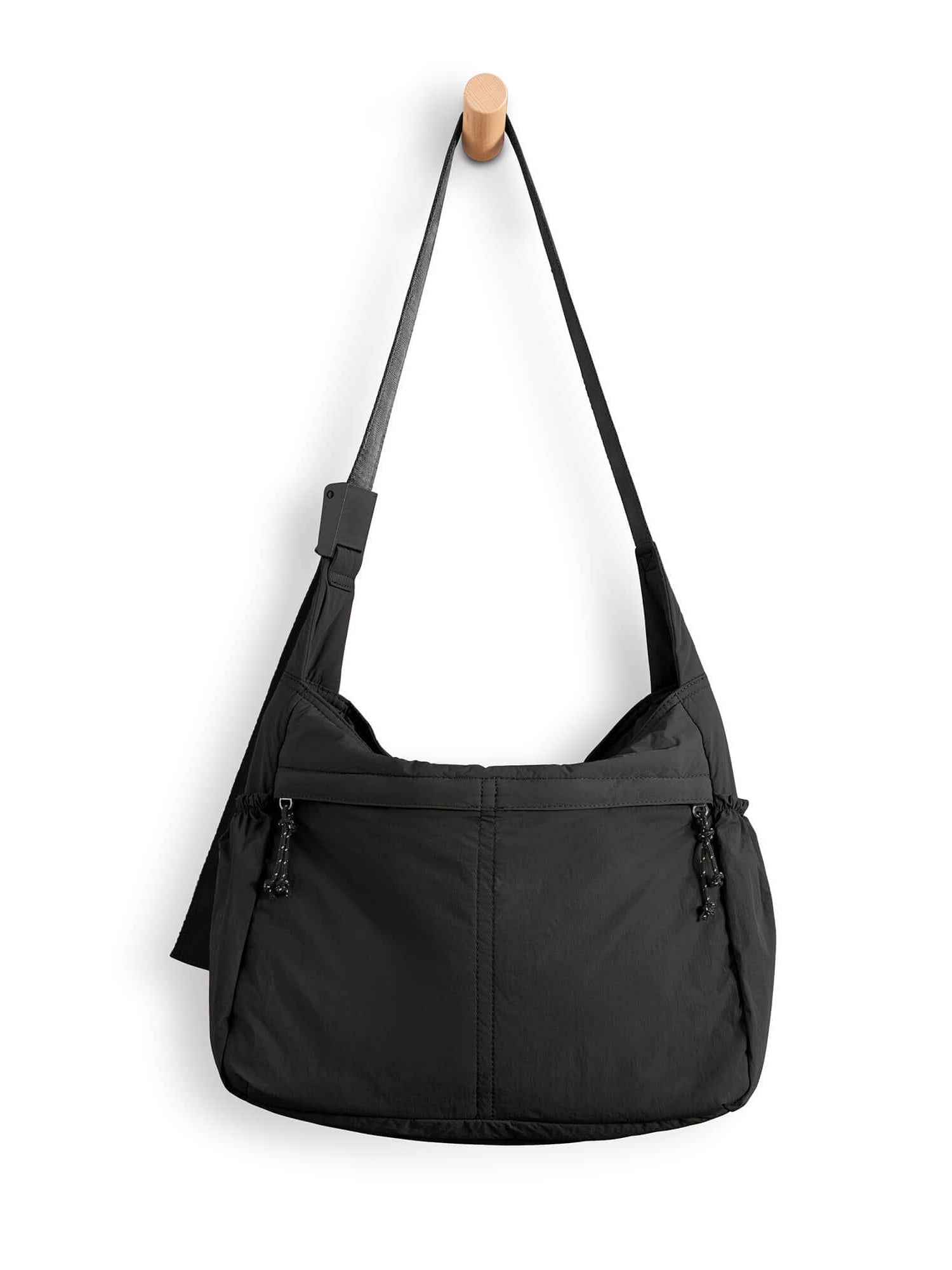 20L Crossbody Large Capacity Lightweight Hobo Shoulder Sling Bag Black - ododos