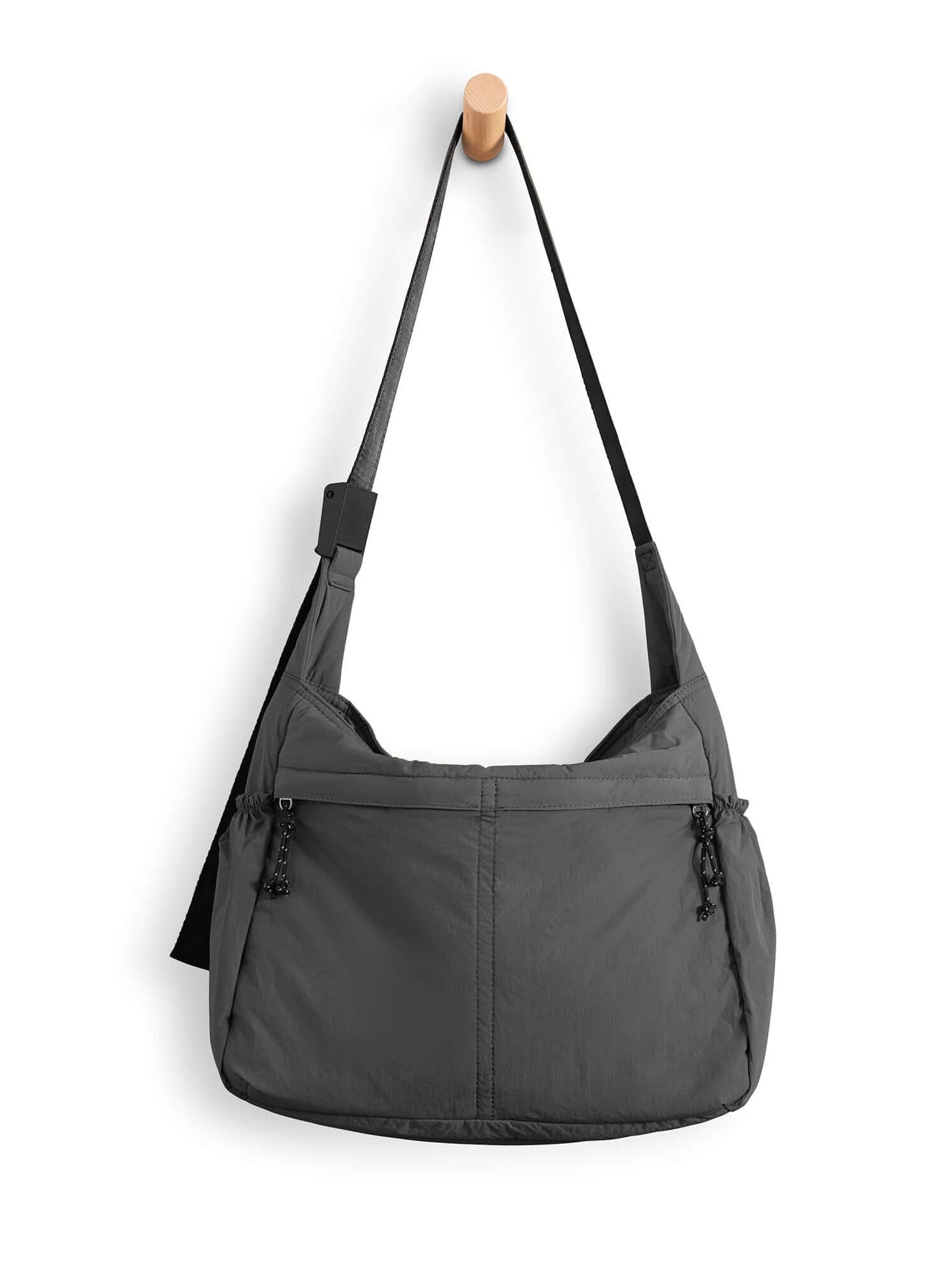 20L Crossbody Large Capacity Lightweight Hobo Shoulder Sling Bag Charcoal - ododos