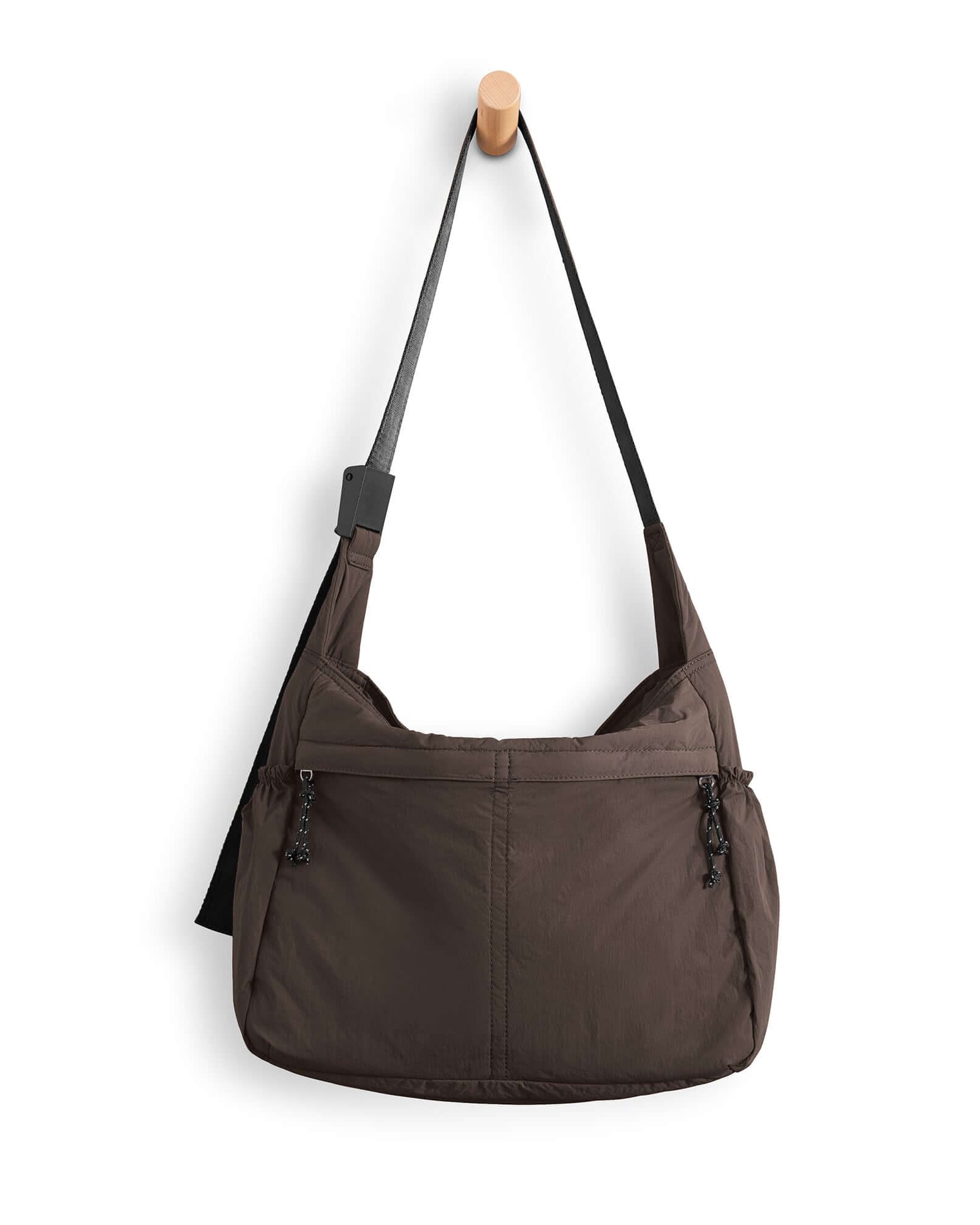 20L Crossbody Large Capacity Lightweight Hobo Shoulder Sling Bag Dark Brown - ododos