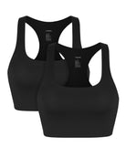ODLEX 2-Pack Racerback Sports Bra Black+Black - ododos